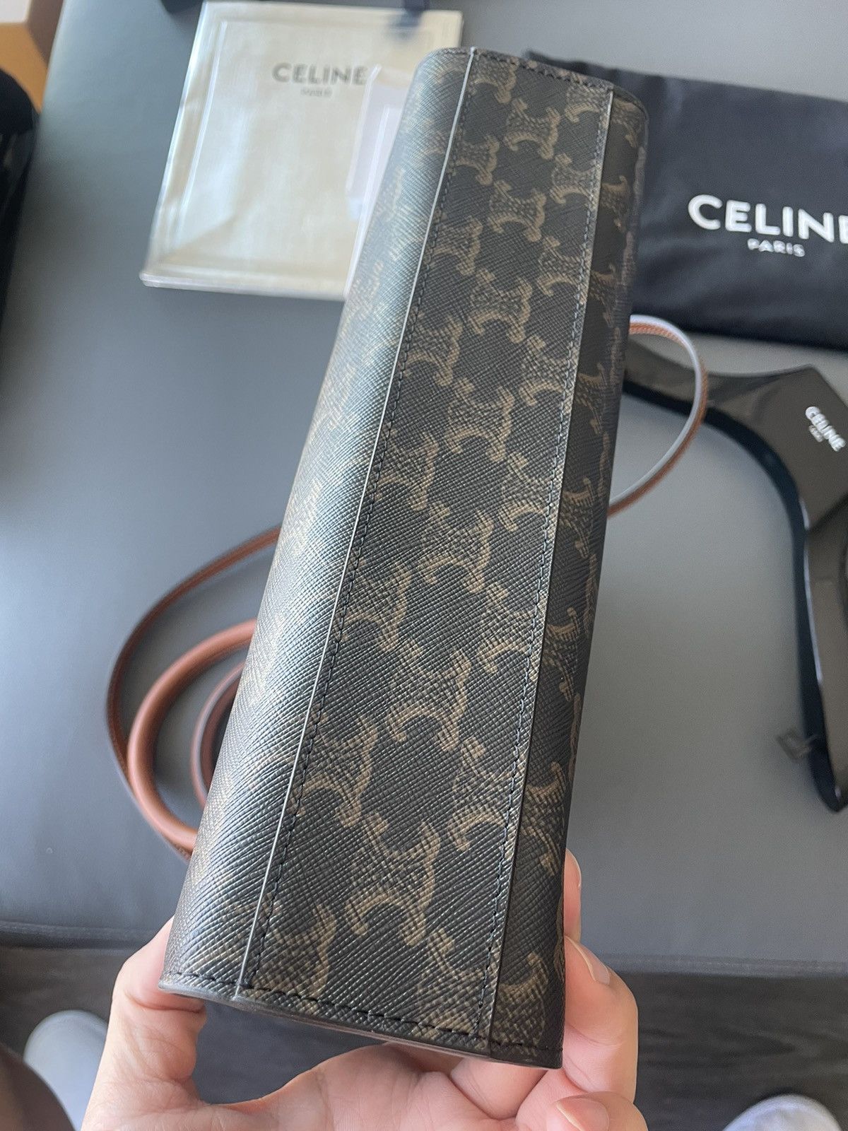 Celine × Hedi Slimane Iconic Runway Limited Edition Brand New Triomphe Cabas Tote Size ONE SIZE - 7 Thumbnail