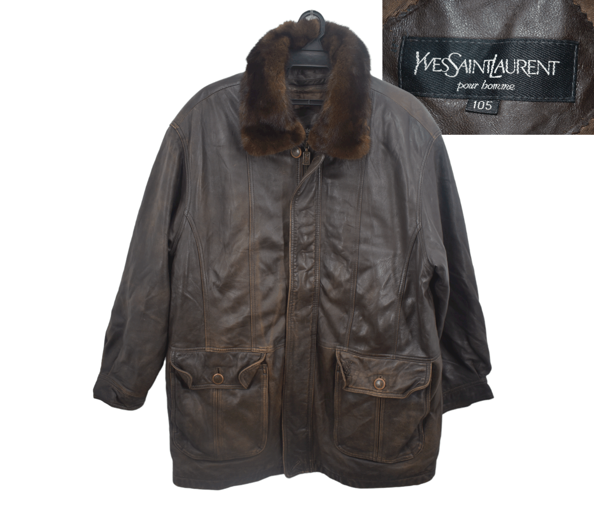 Yves Saint Laurent A041 VINTAGE YSL LEATHER JACKET Size US L / EU 52-54 / 3 - 1 Thumbnail