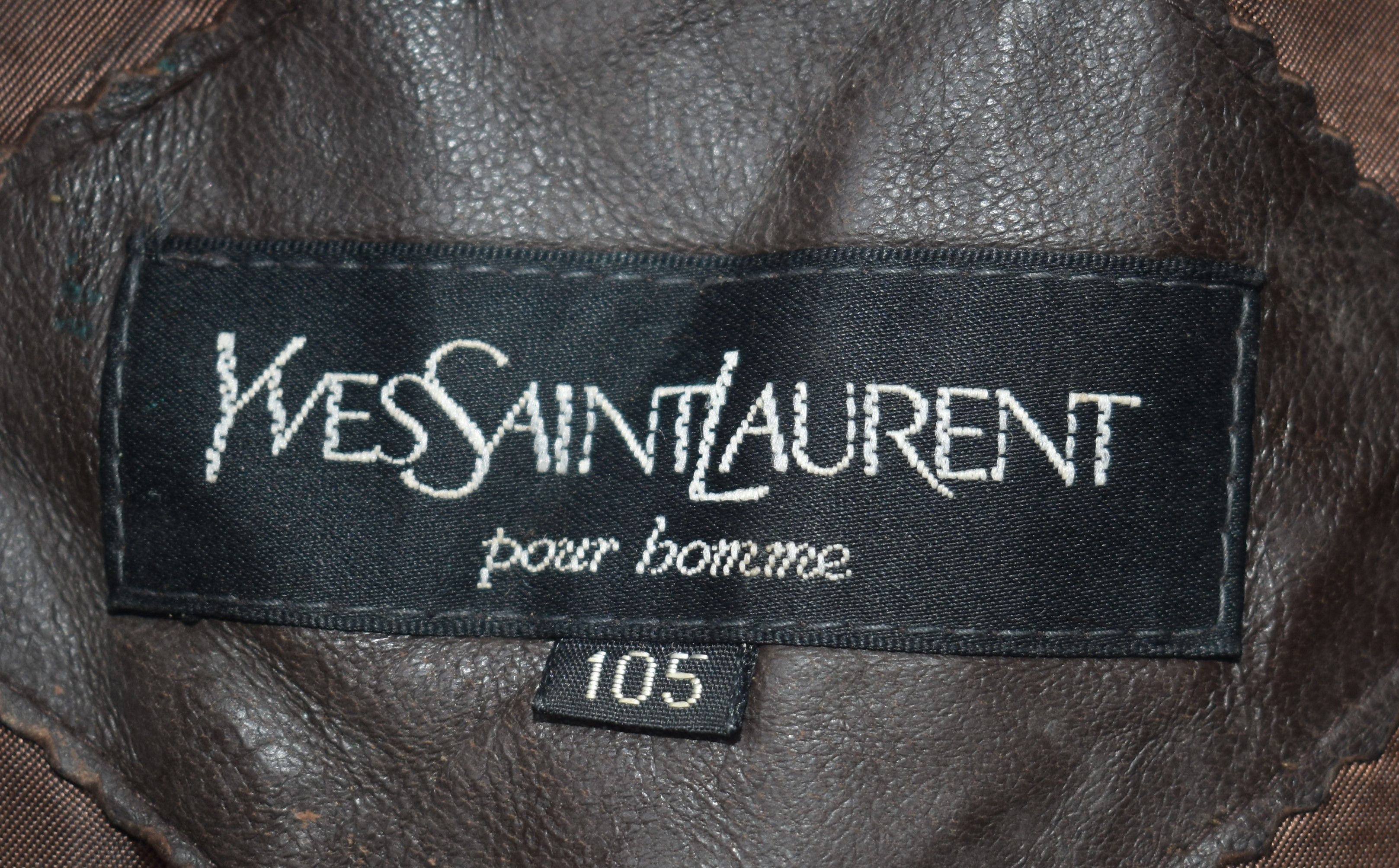 Yves Saint Laurent A041 VINTAGE YSL LEATHER JACKET Size US L / EU 52-54 / 3 - 10 Thumbnail