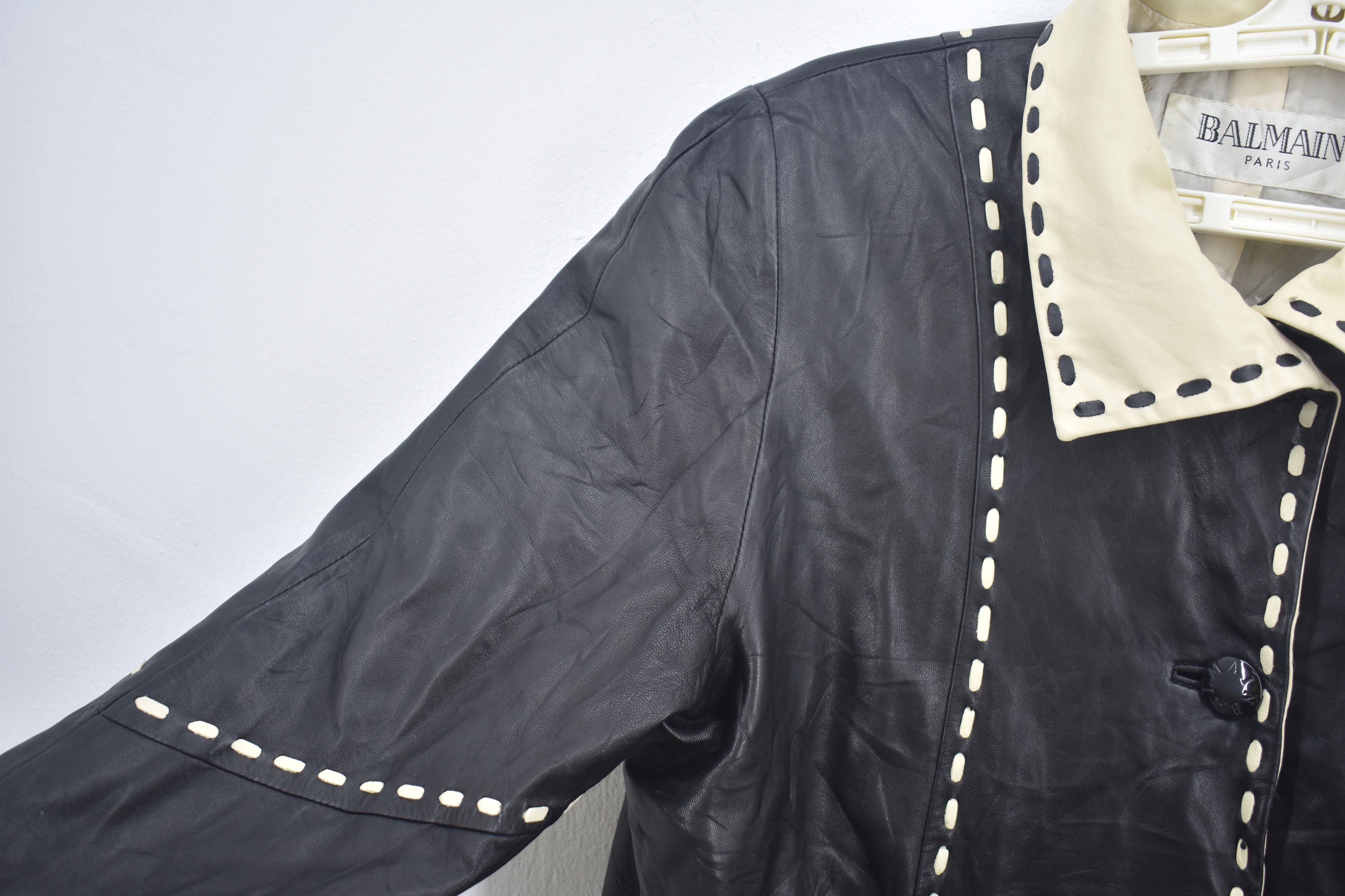 Balmain × Pierre Balmain × Vintage A045 VINTAGE BALMAIN LEATHER JACKET Size US M / EU 48-50 / 2 - 4 Thumbnail