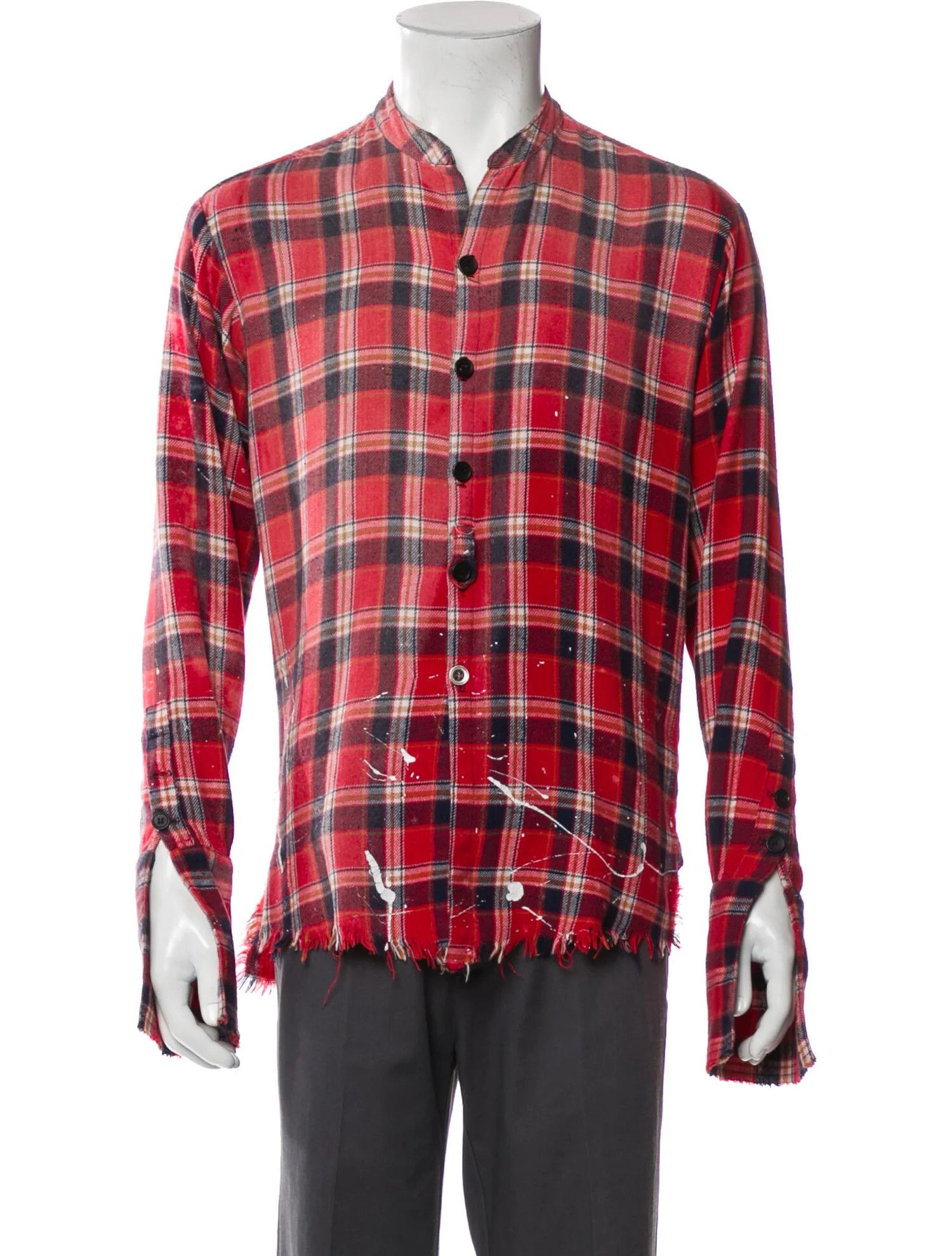 Greg Lauren Greg Lauren Beach faded flannel w/ paint Size US M / EU 48-50 / 2 - 2 Thumbnail