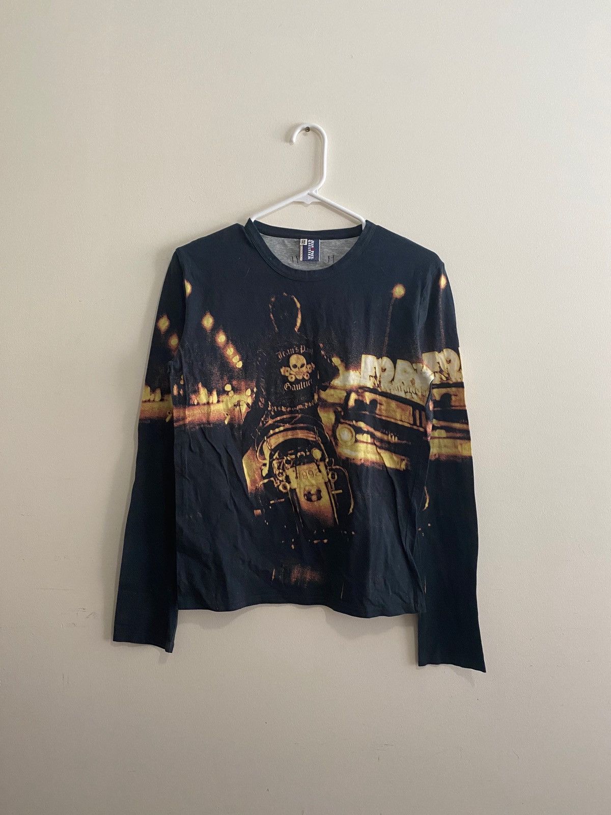 image of Jean Paul Gaultier Skull Biker Rider Motorcycle Motif 1990 in Black, Men's (Size Medium)