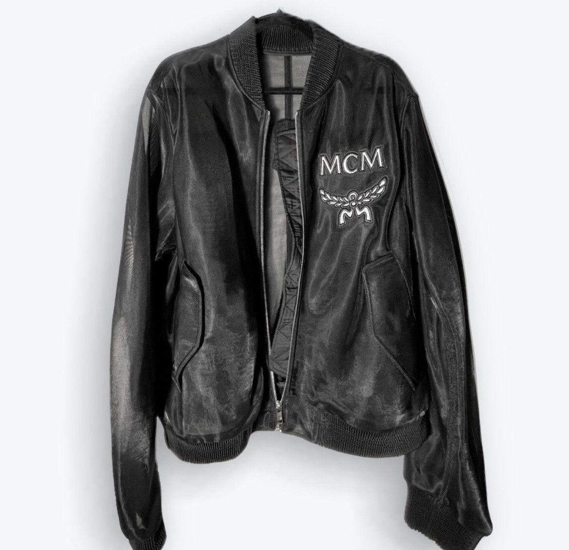 MCM Cubic Monogram Bomber Jacket in Black for Men