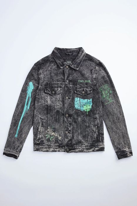 Zara printed 2024 denim jacket