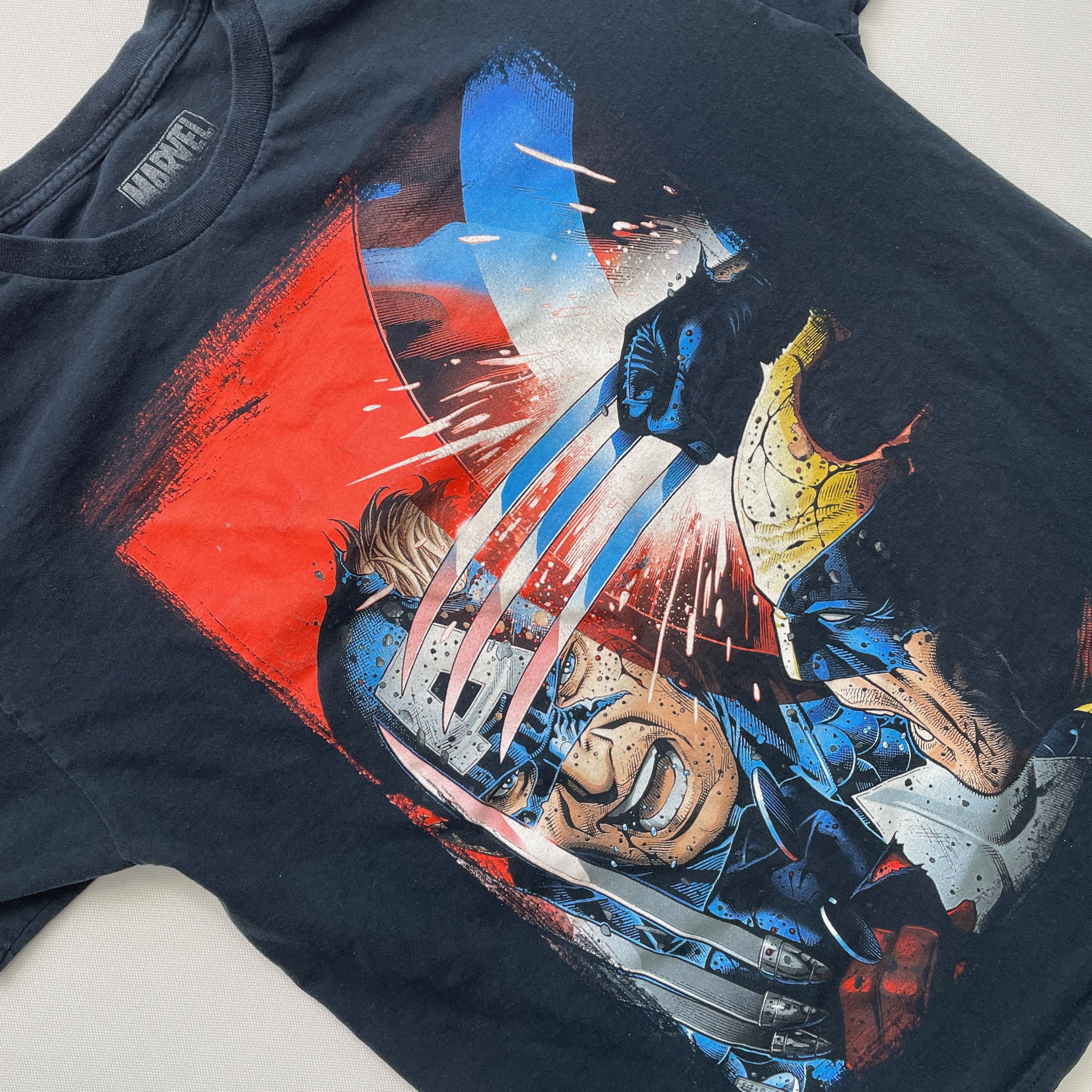 Mad Engine × Vintage Vintage RARE Marvel Captain America Wolverine T Shirt Size US L / EU 52-54 / 3 - 1 Thumbnail
