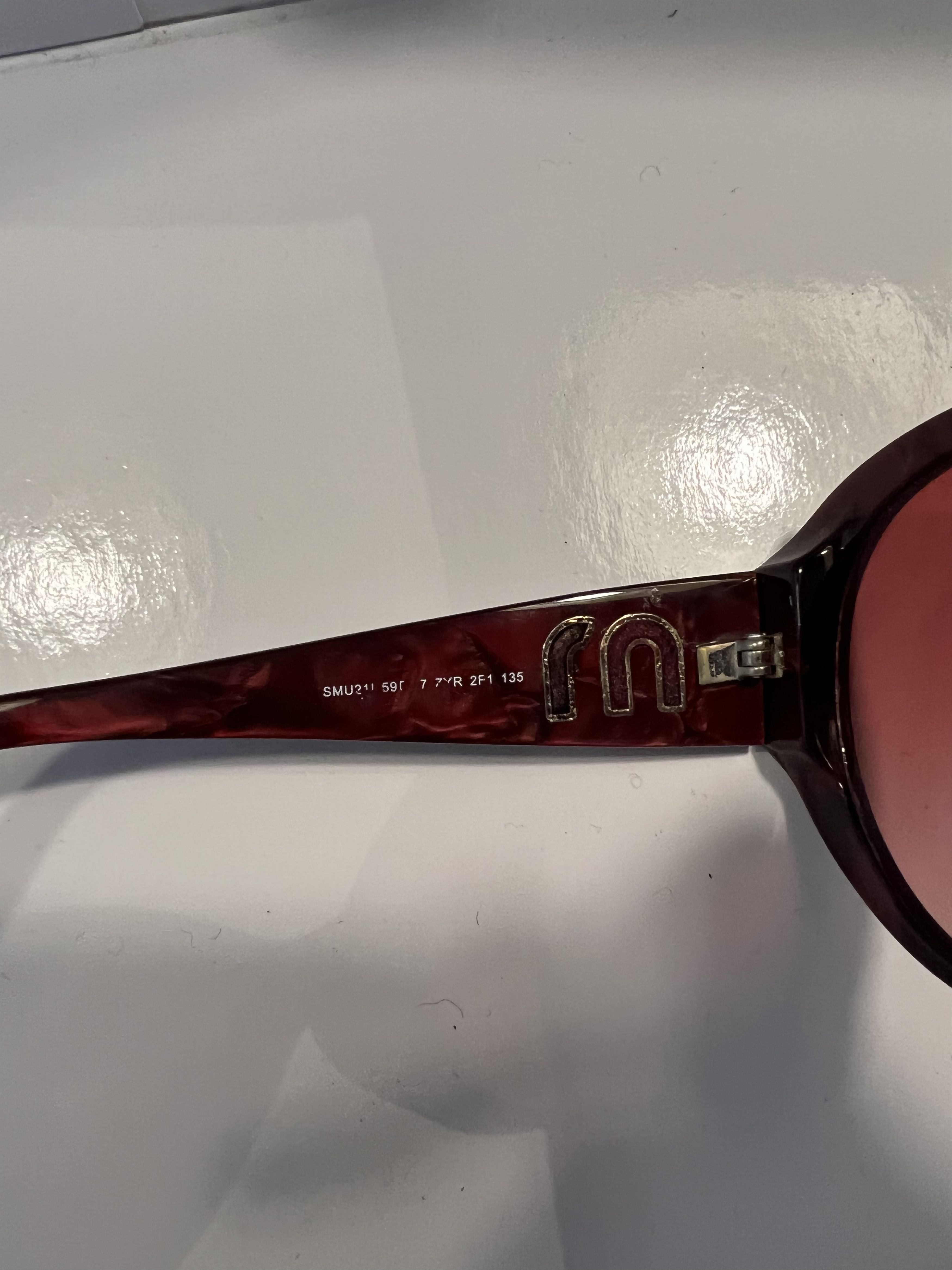 Miu Miu Miu Miu Burgundy Butterfly Sunglasses Size ONE SIZE - 3 Thumbnail