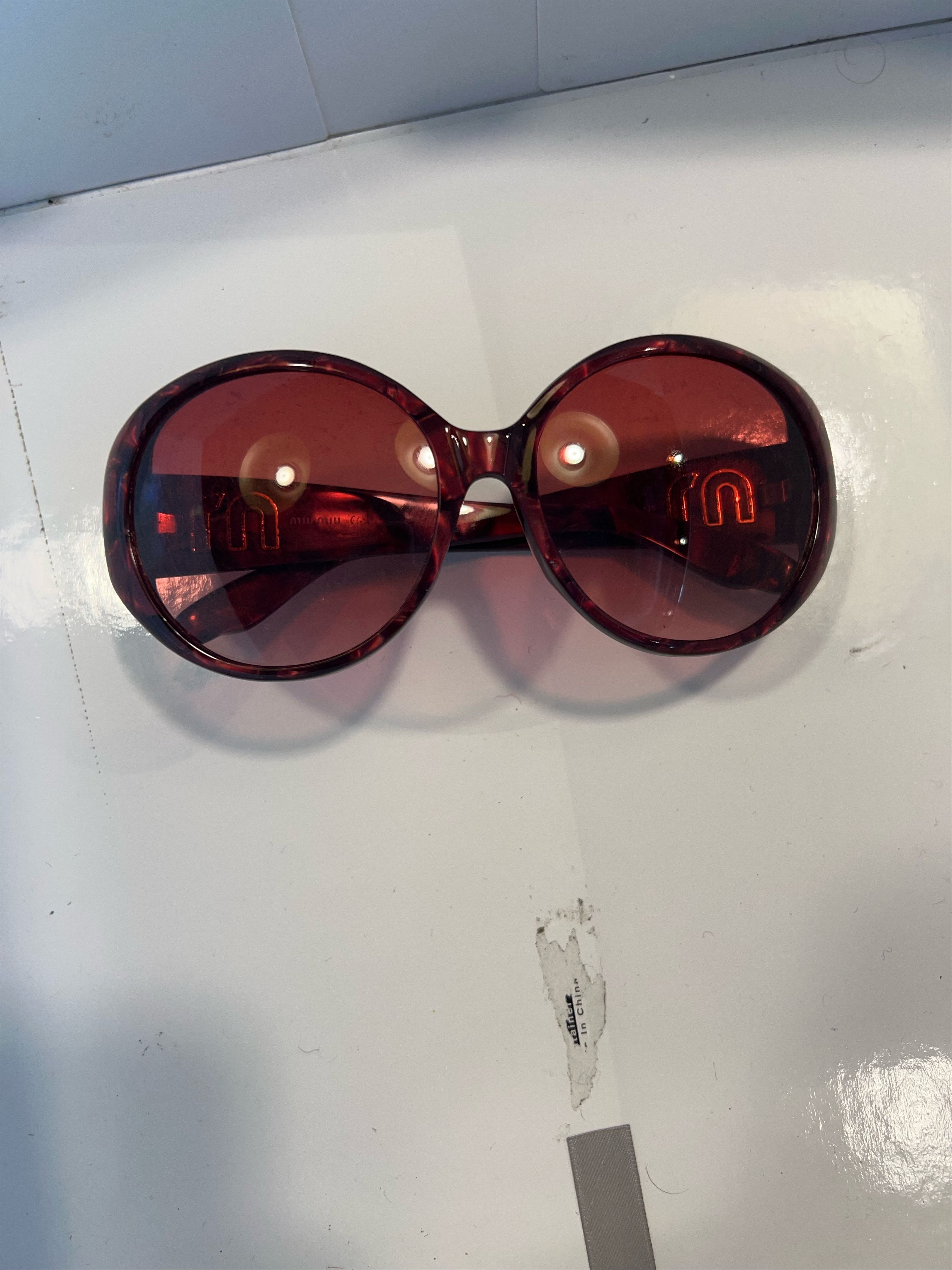 Miu Miu Miu Miu Burgundy Butterfly Sunglasses Size ONE SIZE - 5 Thumbnail