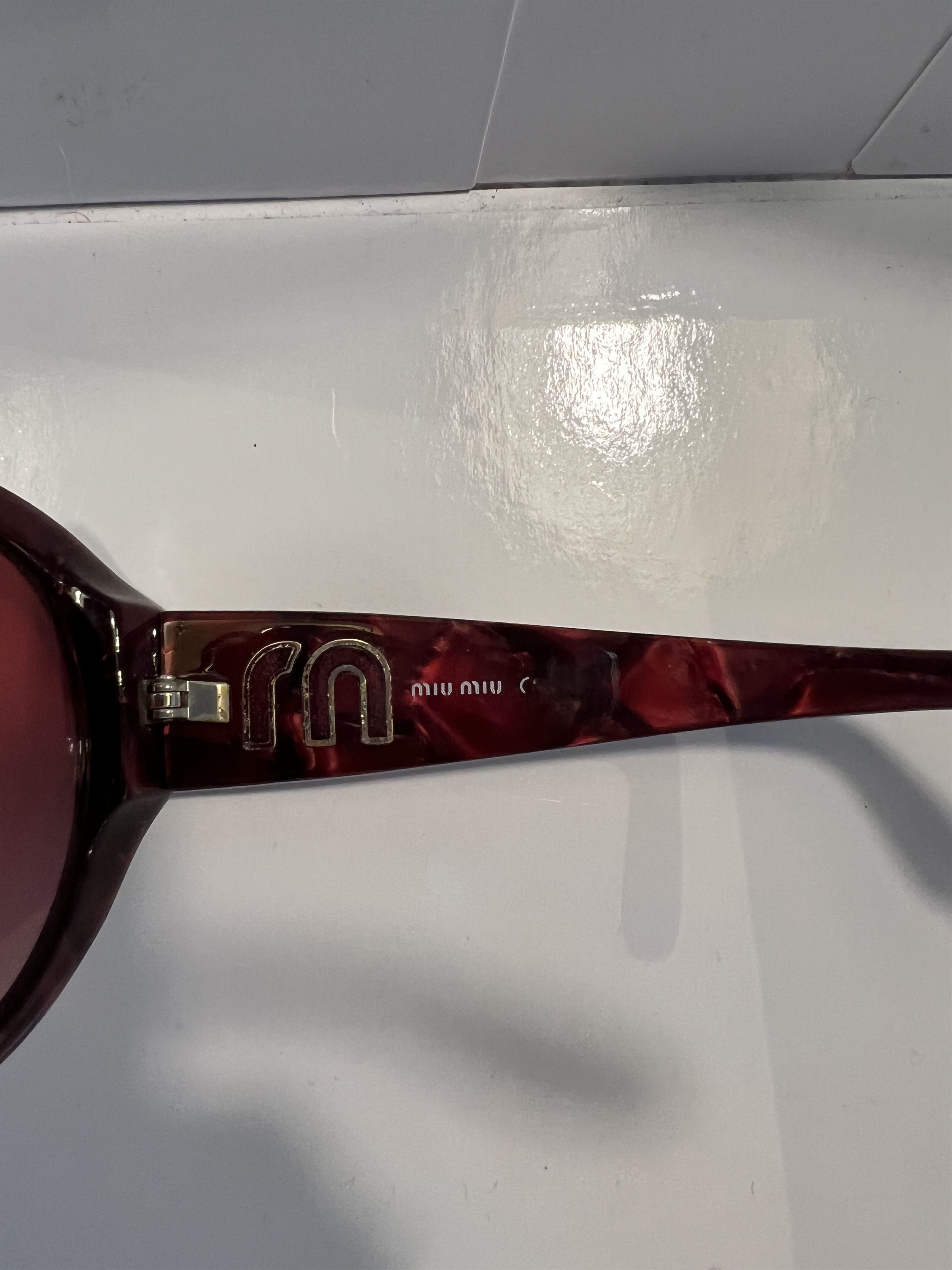 Miu Miu Miu Miu Burgundy Butterfly Sunglasses Size ONE SIZE - 2 Thumbnail