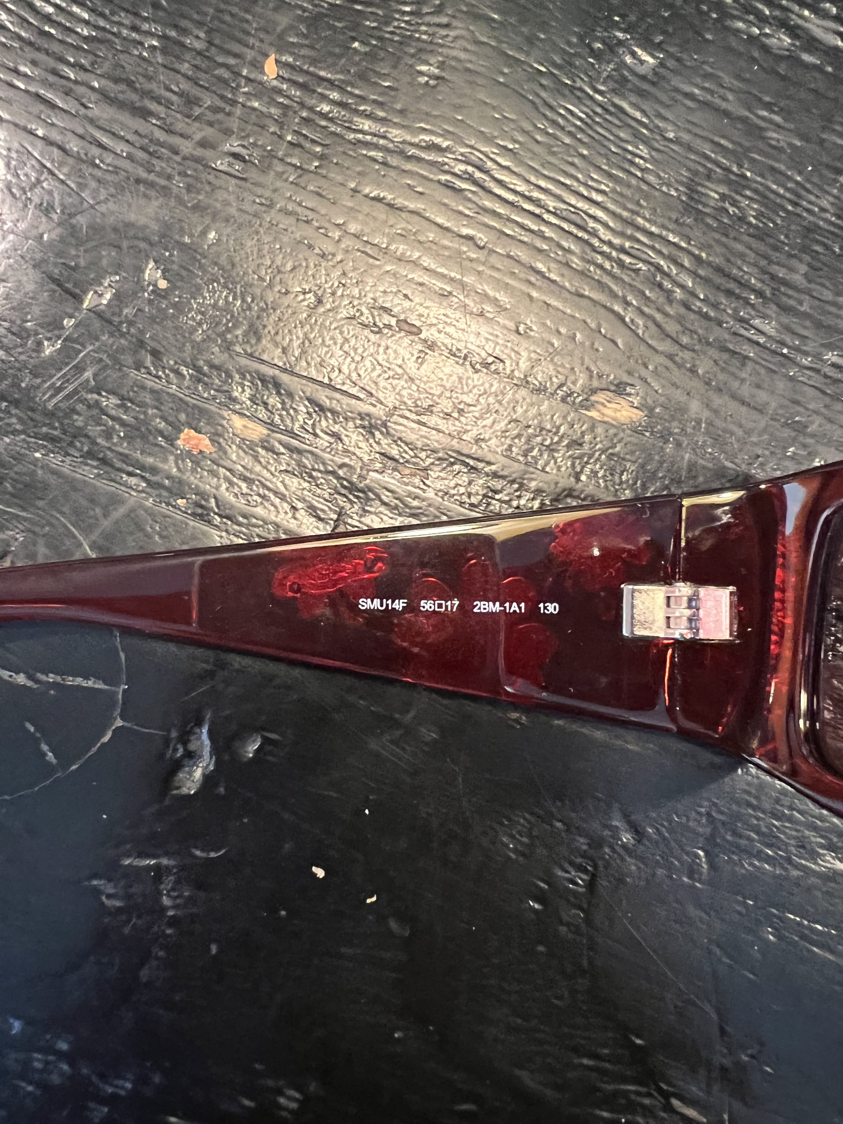 Miu Miu Miu Miu Burgundy Chunky Mirror Leaf Logo Size ONE SIZE - 3 Thumbnail