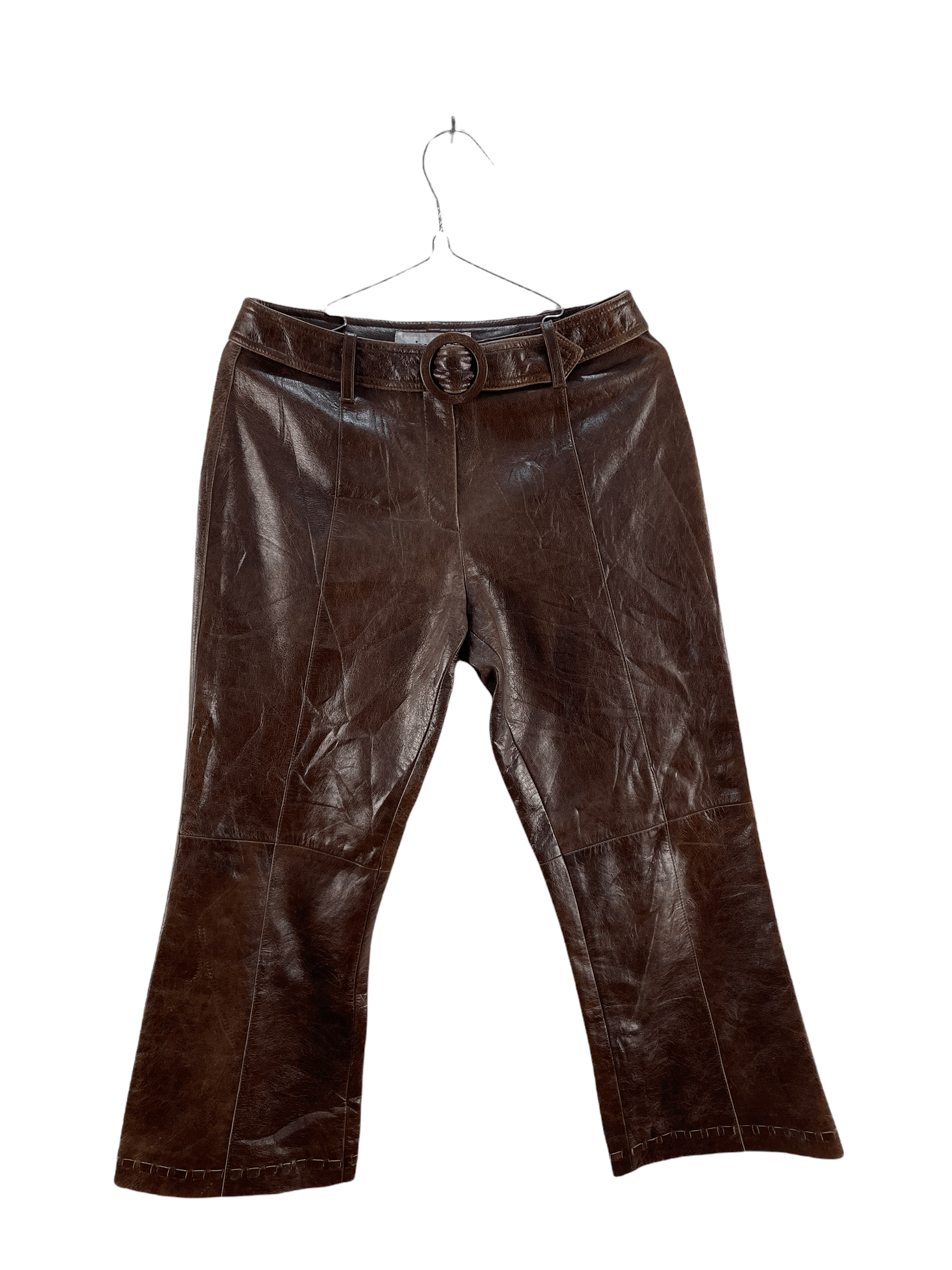 image of Miss Chloe Leather Pant in Brown, Women's (Size 27)