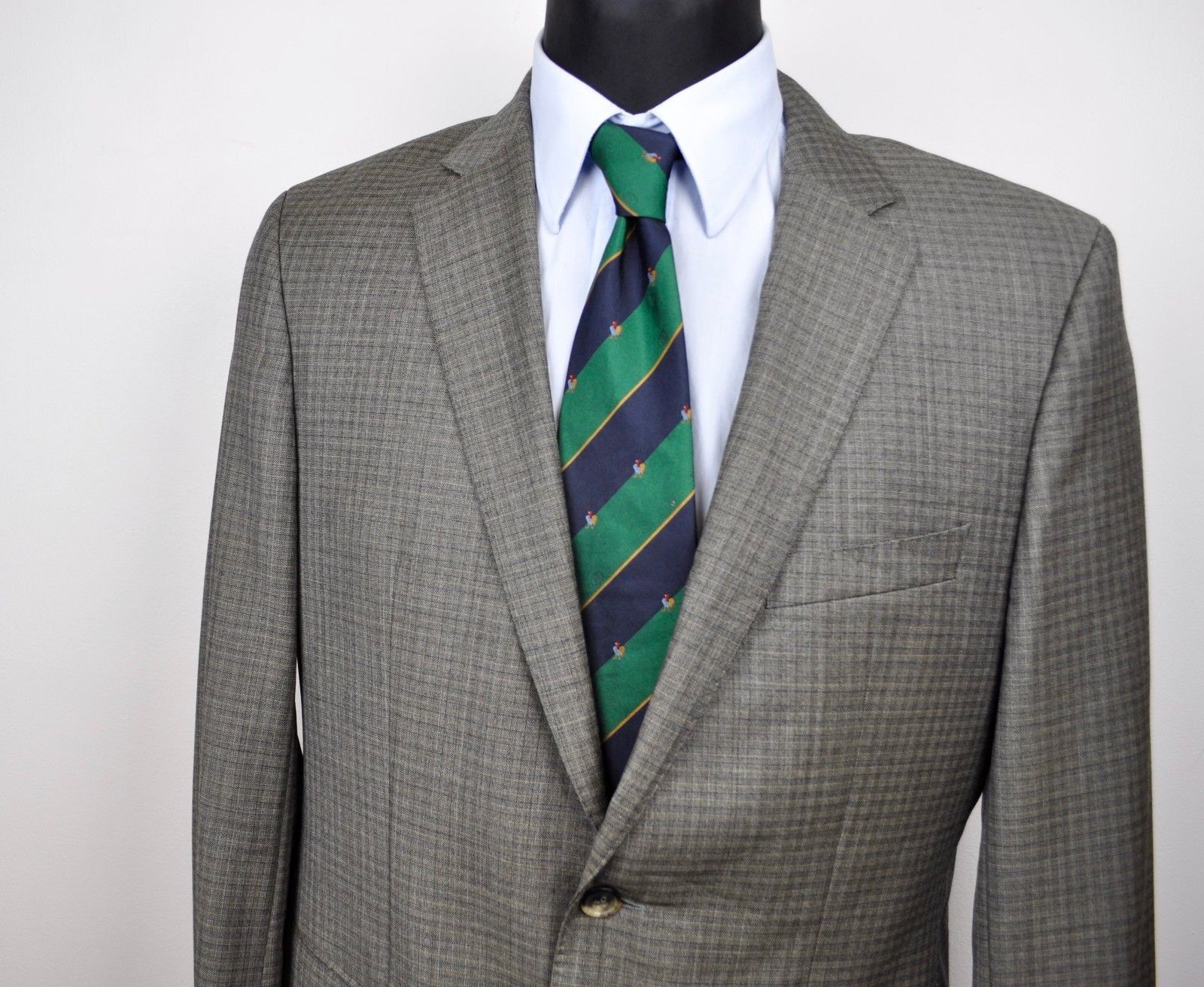 Hugo Boss HUGO BOSS Textured Check 100% Wool Blazer 40 UK Grey Jacket Size 40R - 2 Thumbnail