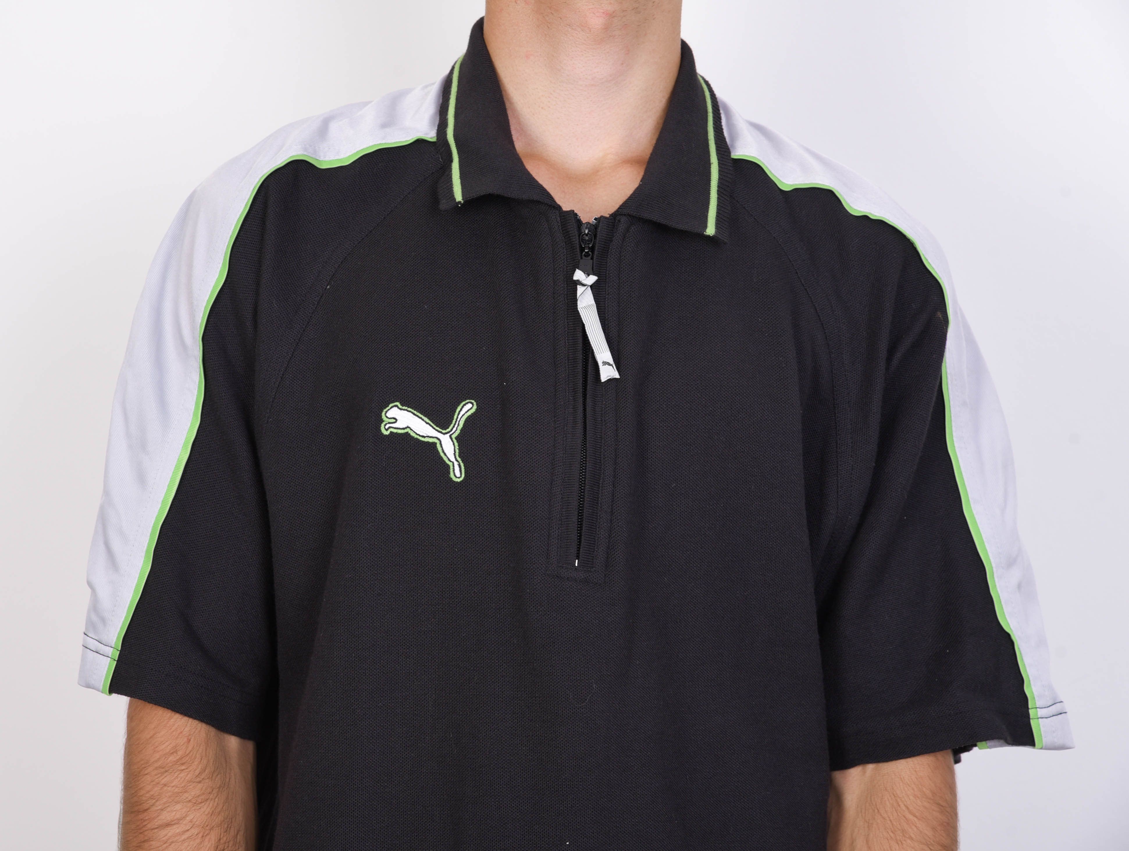 Puma 90's Vintage Puma Polo shirt Zip Neck Jersey Tee Taped L Size US L / EU 52-54 / 3 - 3 Thumbnail