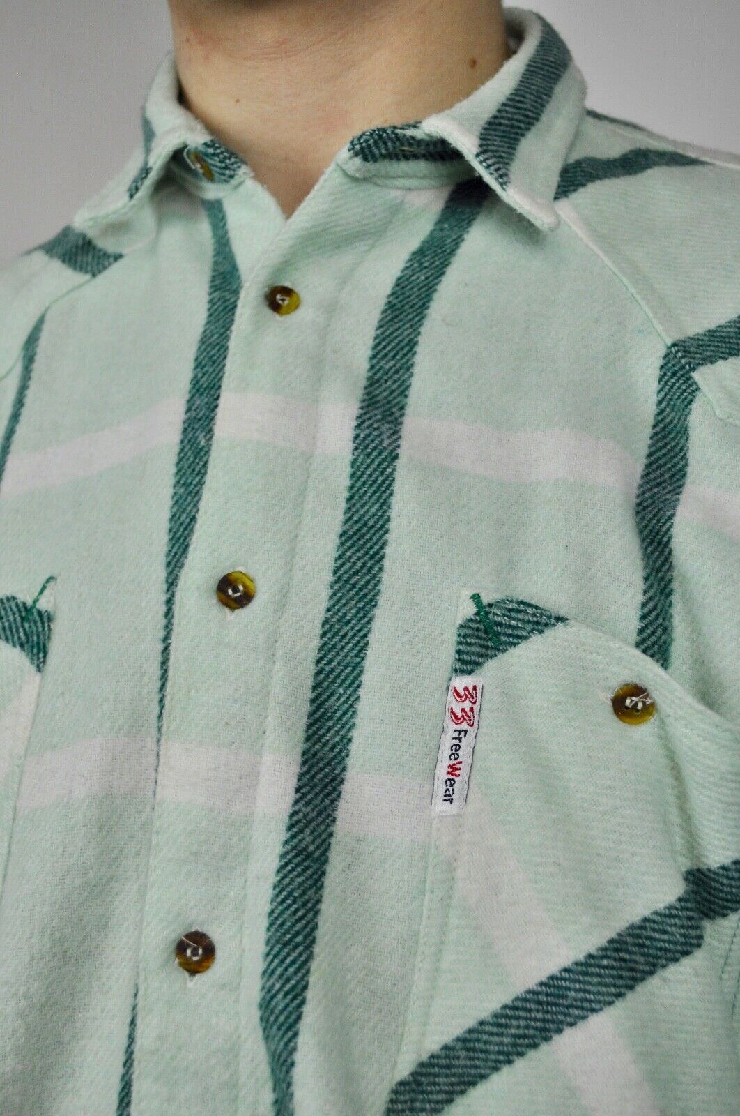 Flannel Flannel Vintage 90s Wool Casual Shirt Striped Long Sleeve Size US XL / EU 56 / 4 - 3 Thumbnail