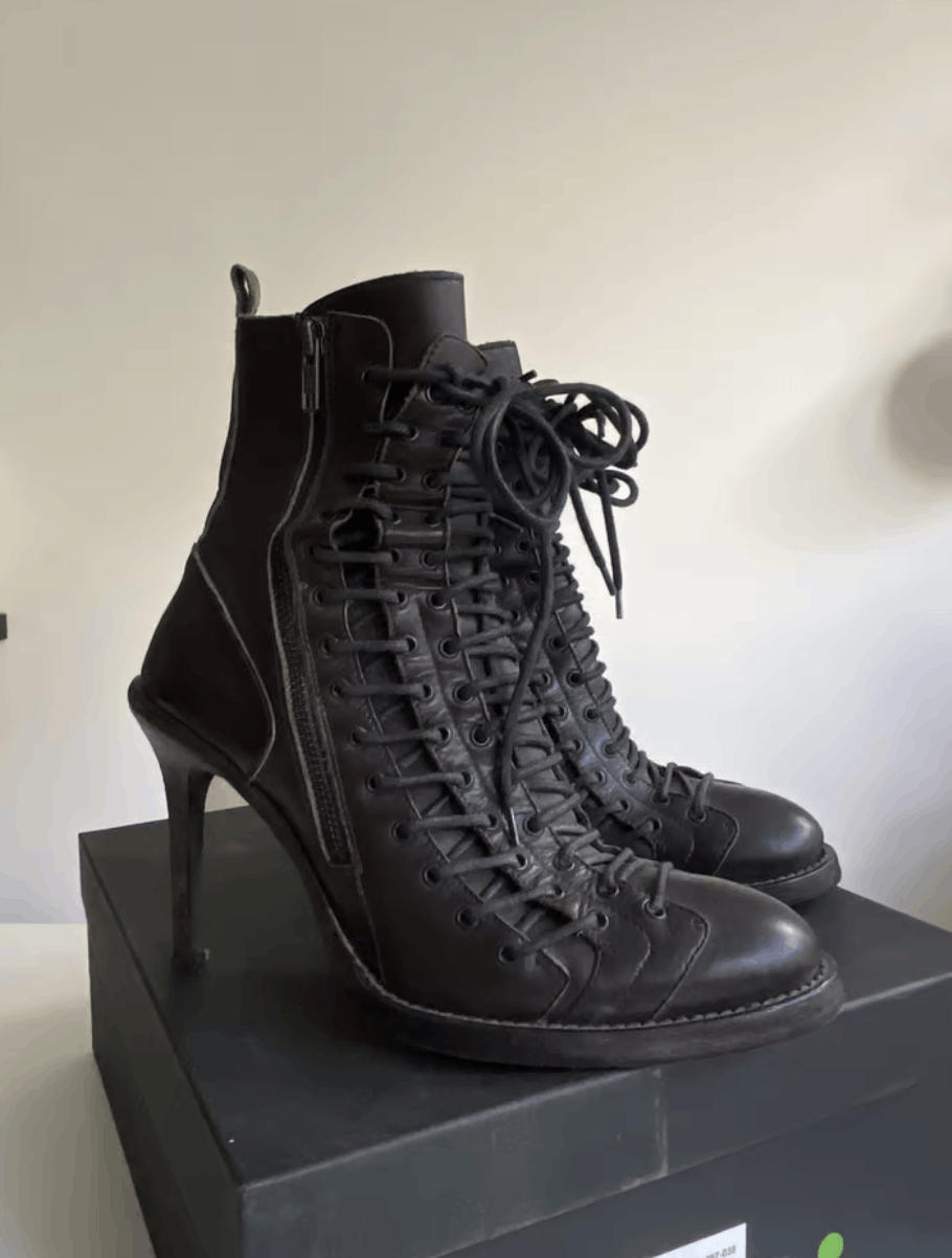 Ann Demeulemeester Triple Lace Boots Size US 9.5 / IT 39.5 - 3 Thumbnail