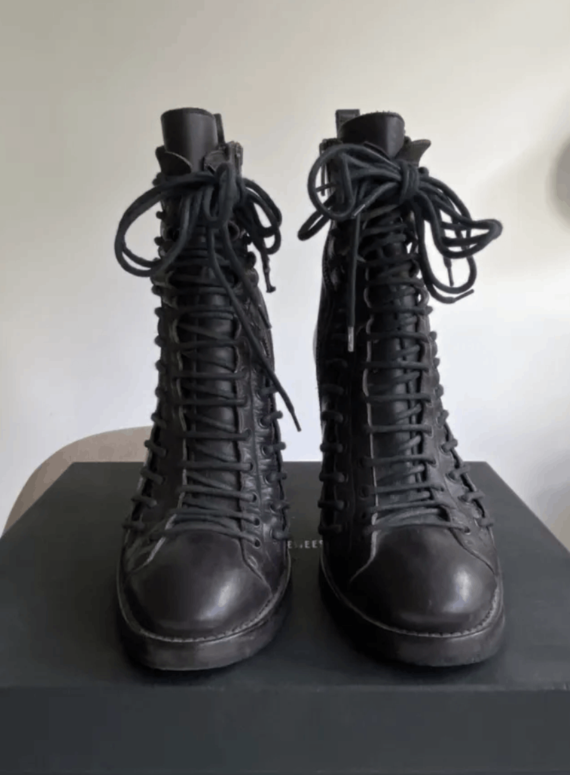 Ann Demeulemeester Triple Lace Boots Size US 9.5 / IT 39.5 - 4 Thumbnail