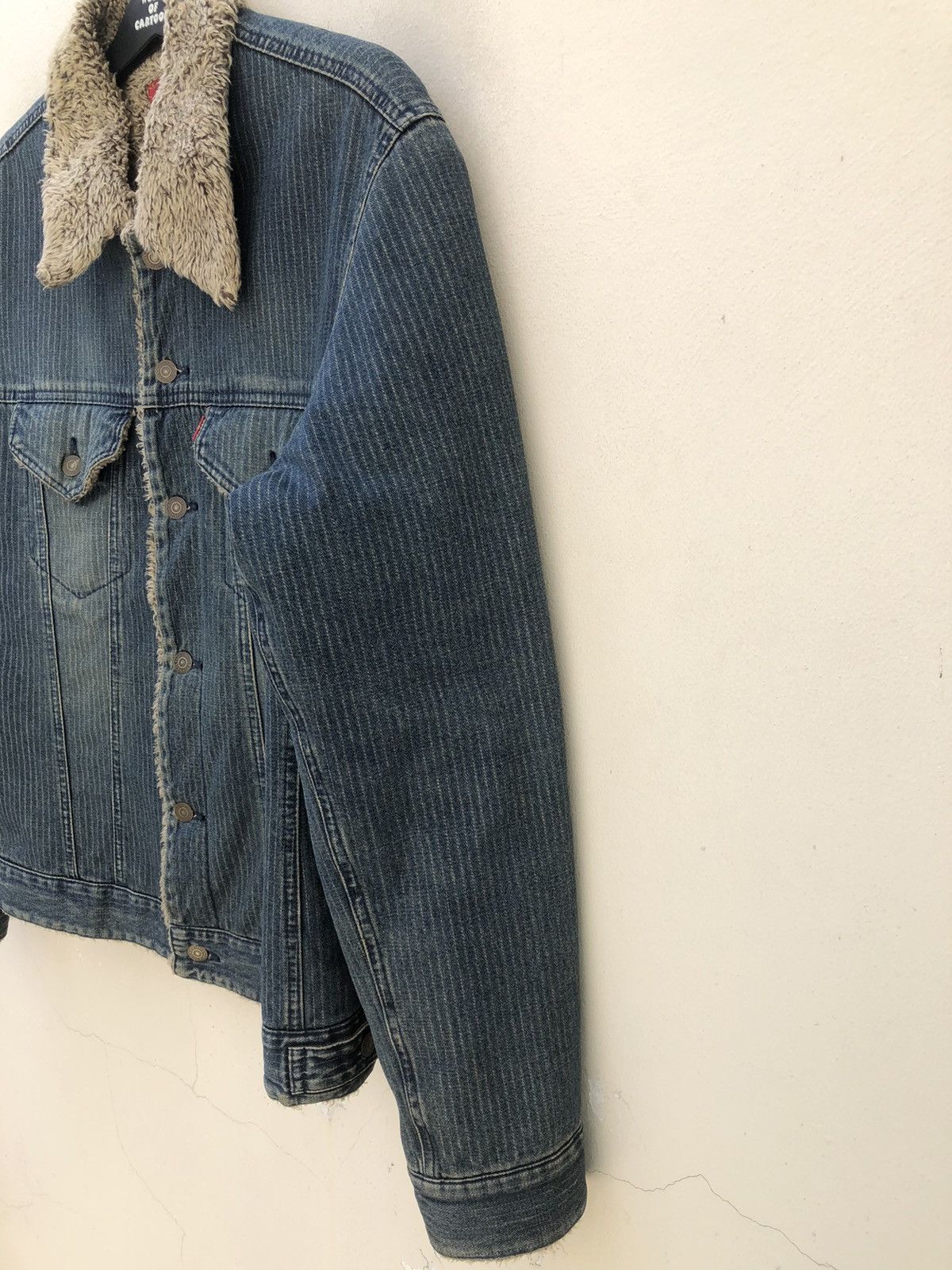 Levi's Vintage 2003 Levi’s Red Loop Sherpa Indigo Denim Jacket Size US L / EU 52-54 / 3 - 4 Thumbnail