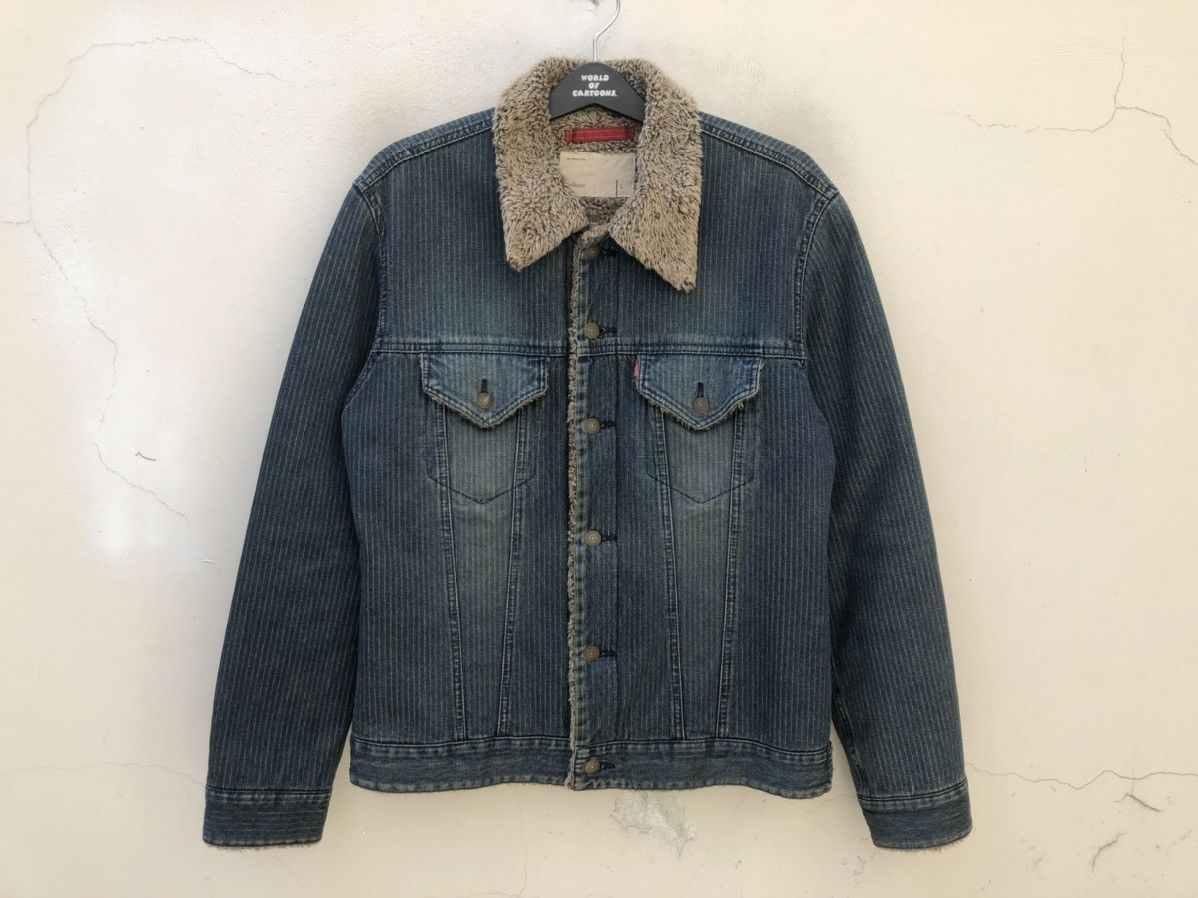 Levi's Vintage 2003 Levi’s Red Loop Sherpa Indigo Denim Jacket Size US L / EU 52-54 / 3 - 1 Thumbnail