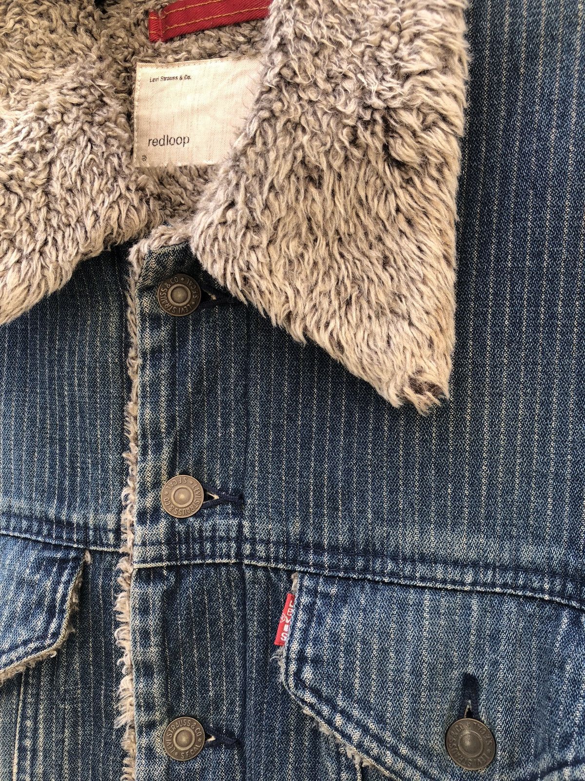Levi's Vintage 2003 Levi’s Red Loop Sherpa Indigo Denim Jacket Size US L / EU 52-54 / 3 - 8 Thumbnail
