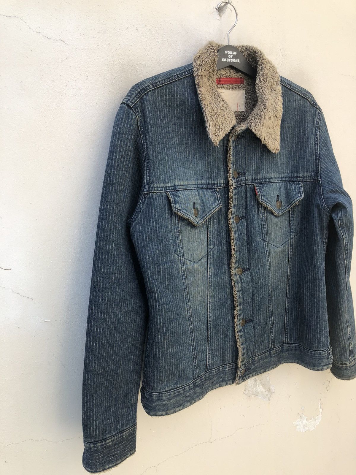 Levi's Vintage 2003 Levi’s Red Loop Sherpa Indigo Denim Jacket Size US L / EU 52-54 / 3 - 6 Thumbnail