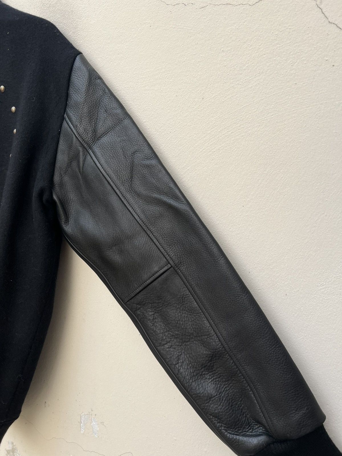 Leather VTG GDC Japan GRACIAS La Espana Patches Black Varsity Jacket Size US XL / EU 56 / 4 - 19 Thumbnail