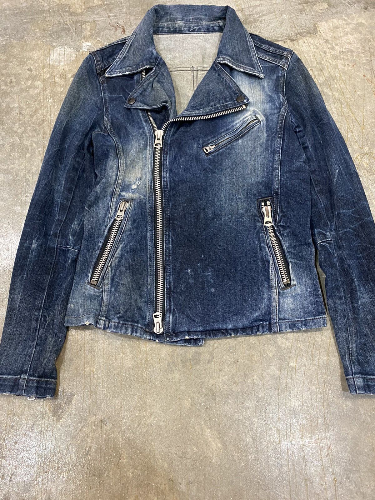 CIVARIZE Civarise Big zipper distressed wash bleach rider denim Size US XS / EU 42 / 0 - 5 Thumbnail
