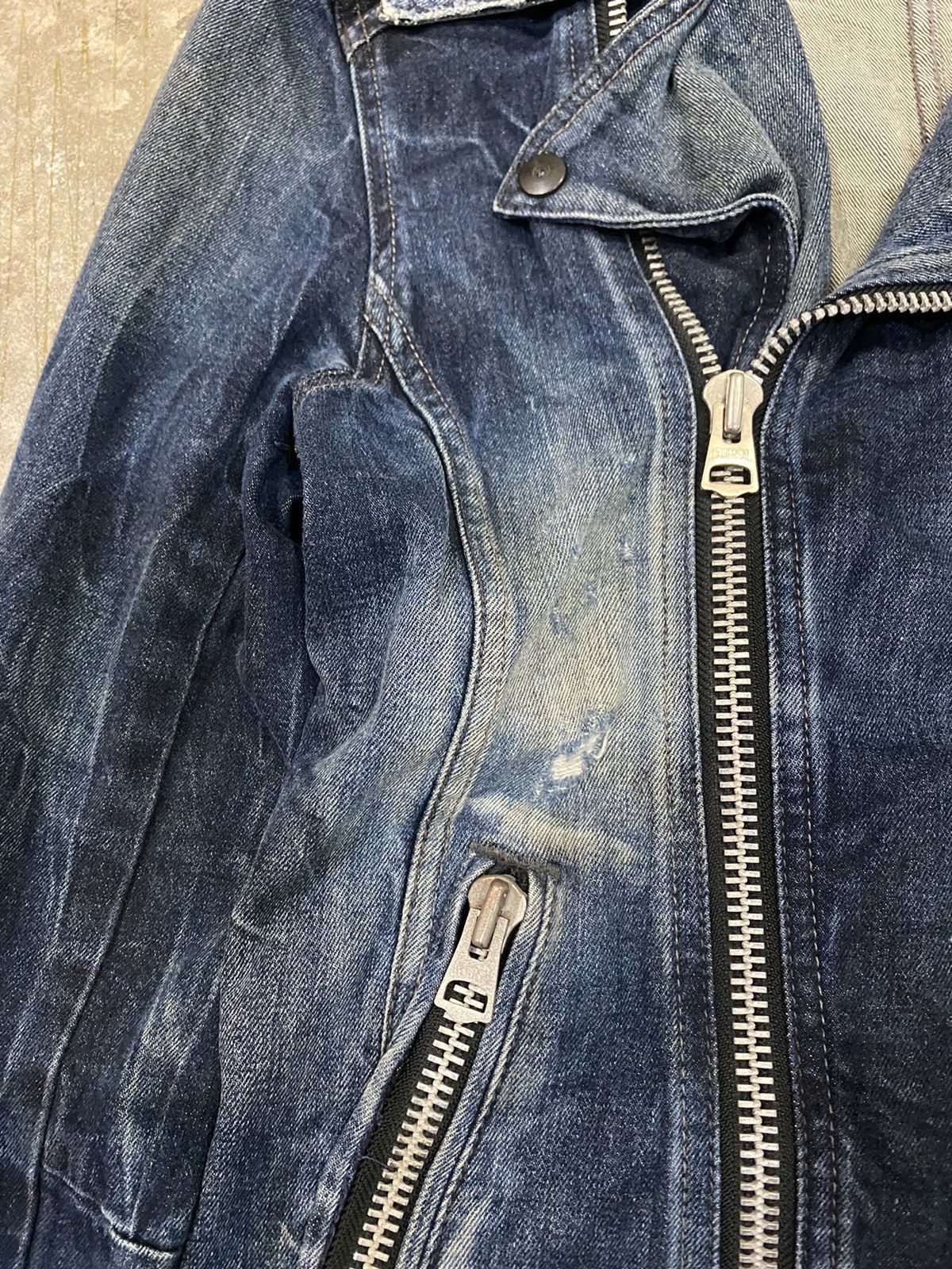 CIVARIZE Civarise Big zipper distressed wash bleach rider denim Size US XS / EU 42 / 0 - 6 Thumbnail