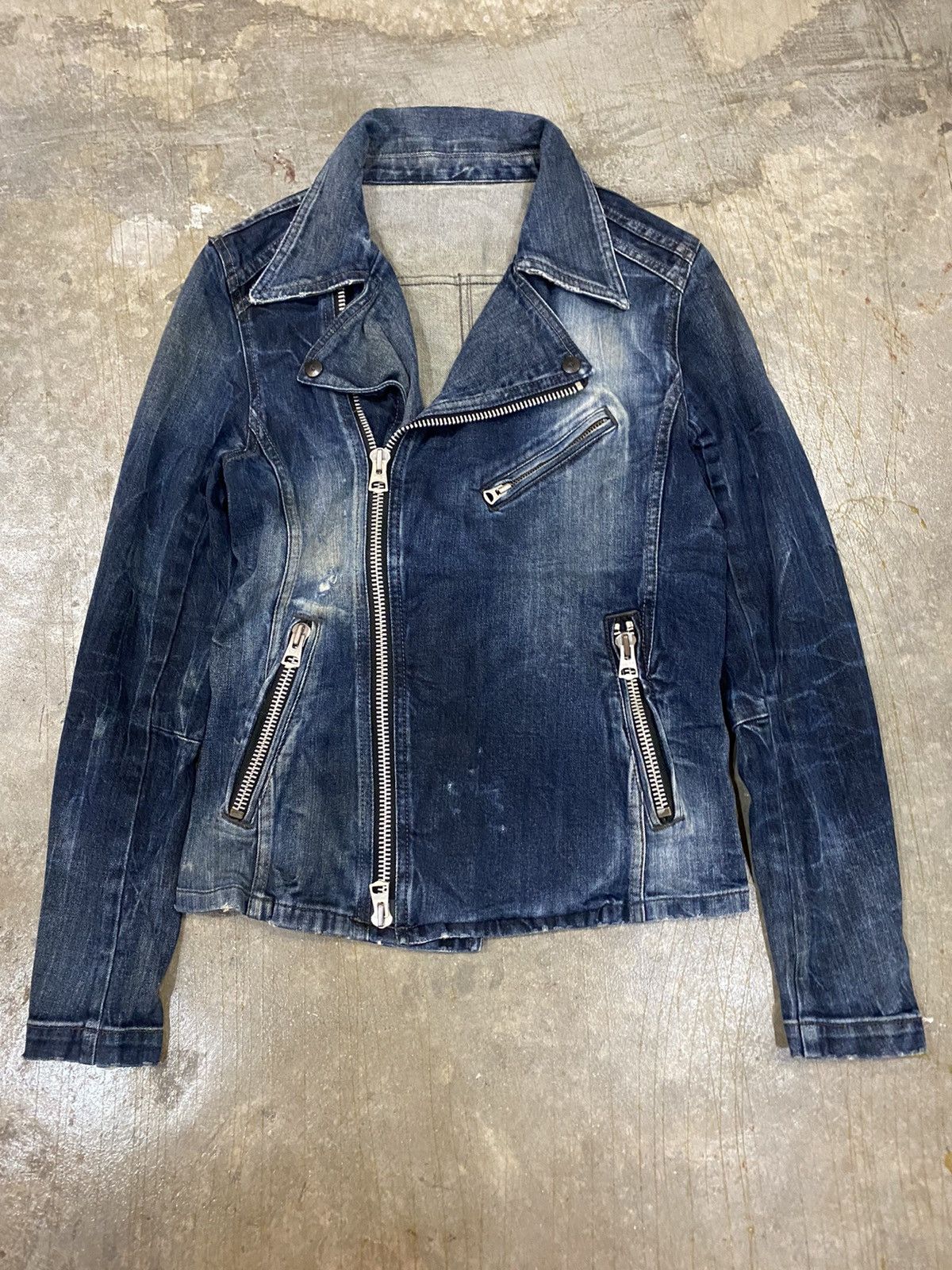 CIVARIZE Civarise Big zipper distressed wash bleach rider denim Size US XS / EU 42 / 0 - 3 Thumbnail