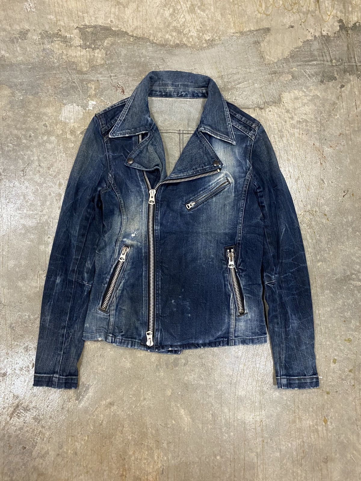 CIVARIZE Civarise Big zipper distressed wash bleach rider denim Size US XS / EU 42 / 0 - 2 Thumbnail