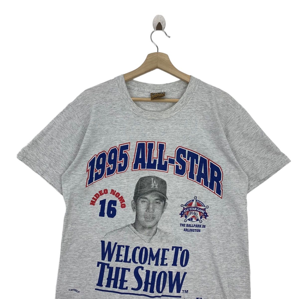 Rare!! Vintage HIDEO NOMO LA Dodgers nutmeg mill tag tshirt