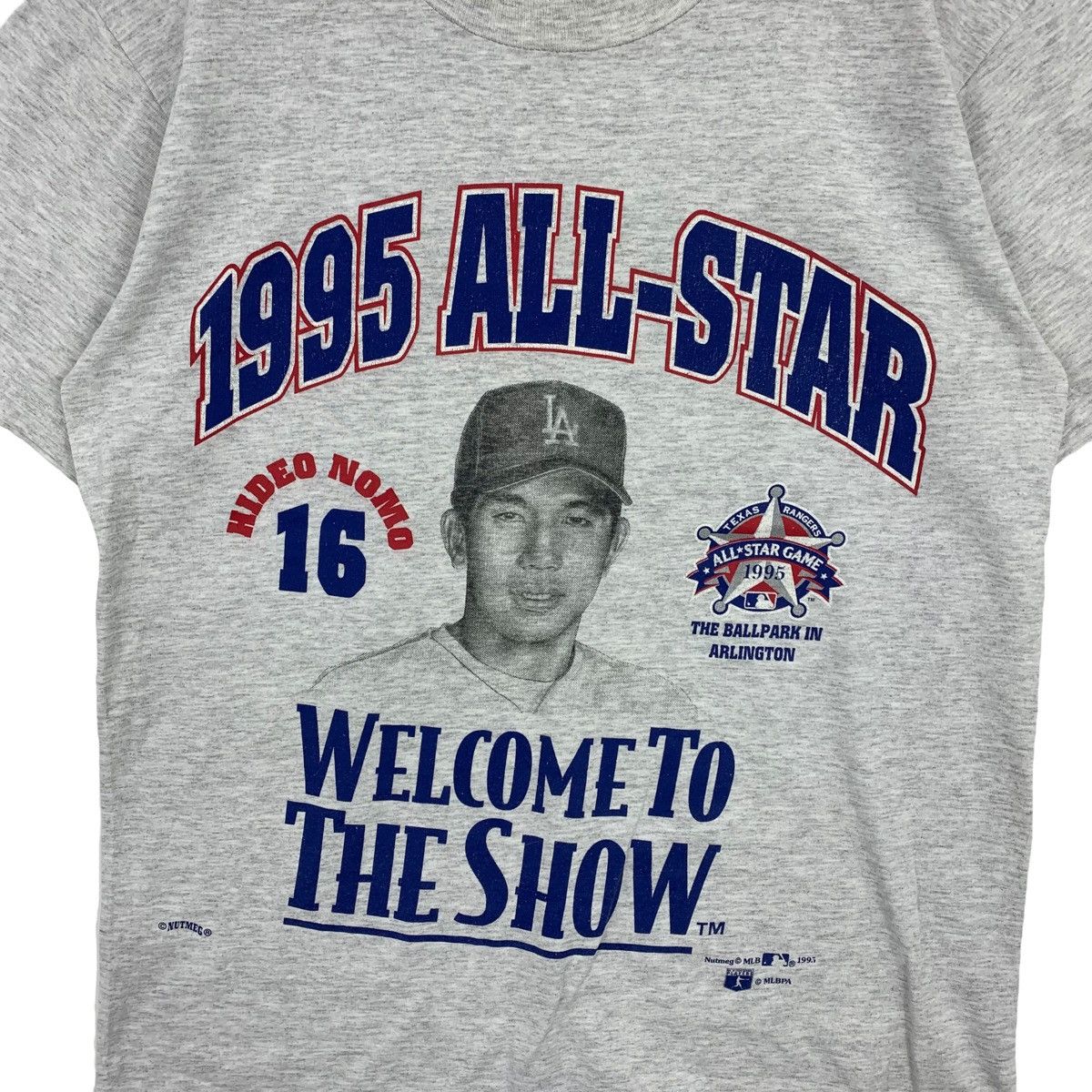 Rare!! Vintage HIDEO NOMO LA Dodgers nutmeg mill tag tshirt