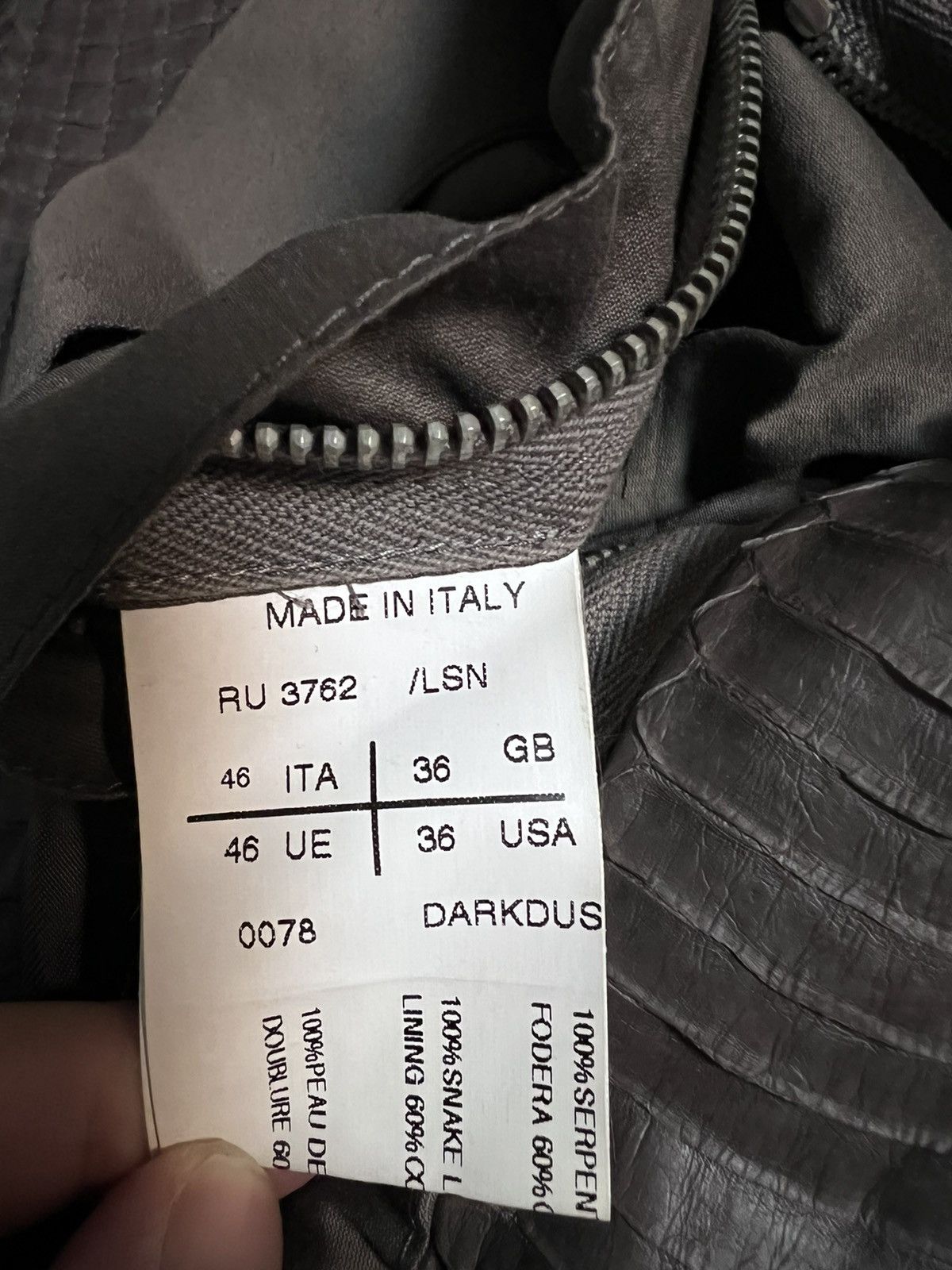 Rick Owens Rick Owens ss12 snake leather mollino jacket Size US S / EU 44-46 / 1 - 9 Thumbnail