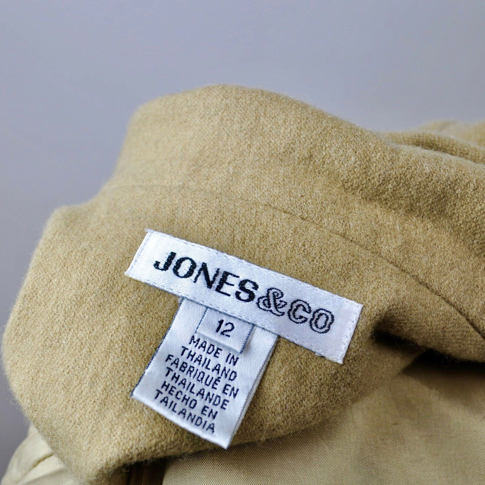Jones New York JONES & CO Suit Jacket Wool Blend Zip Coat US 12 Tan UK 16 Size L / US 10 / IT 46 - 8 Thumbnail