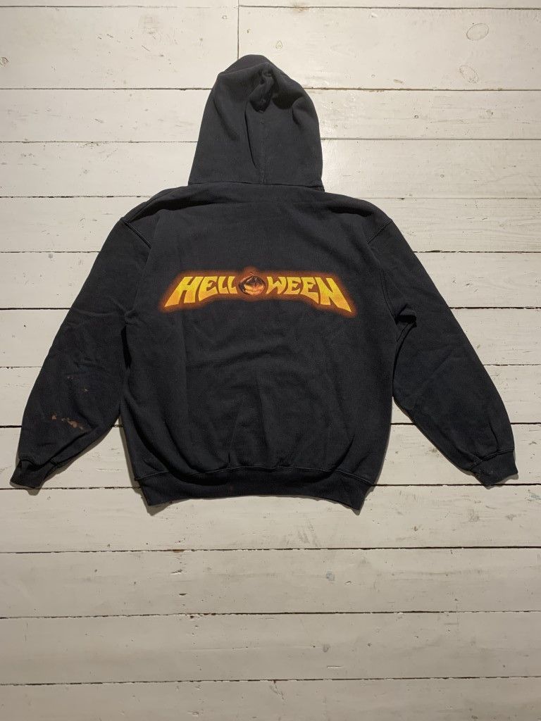 Band Tees × Vintage Vintgae Helloween Distressed Sun Faded Hoodie Size US M / EU 48-50 / 2 - 2 Thumbnail