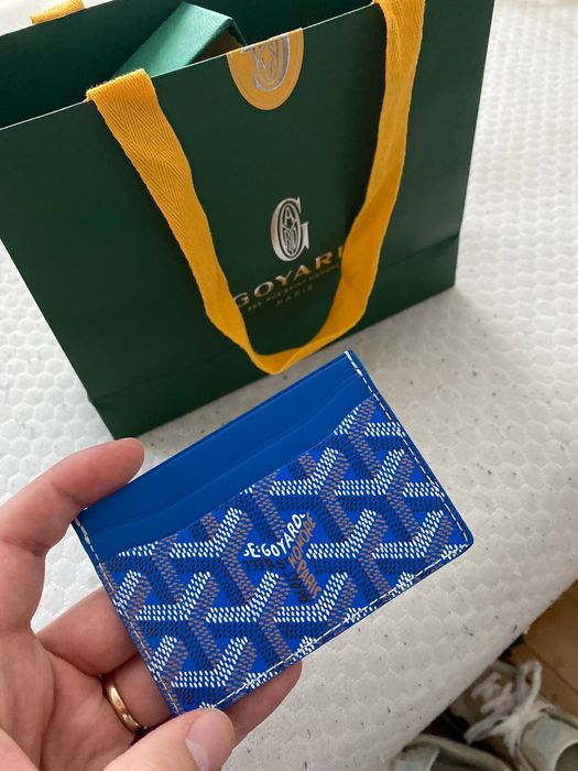 Goyard Saint Sulpice Card Holder Goyardine Royal Blue in Coated