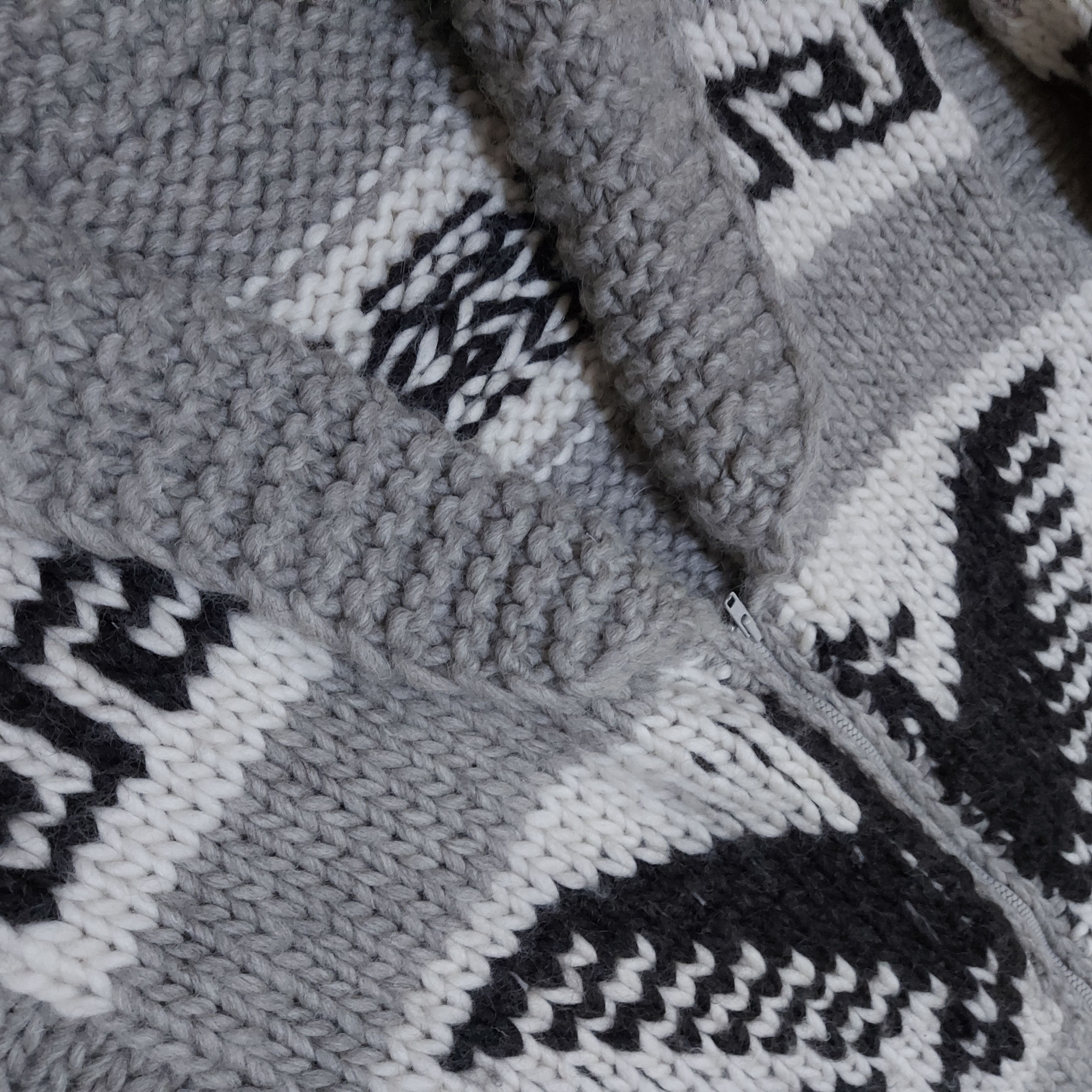 20471120 Vintage Cowichan Bird Cable Wool Knitted Size US L / EU 52-54 / 3 - 3 Thumbnail