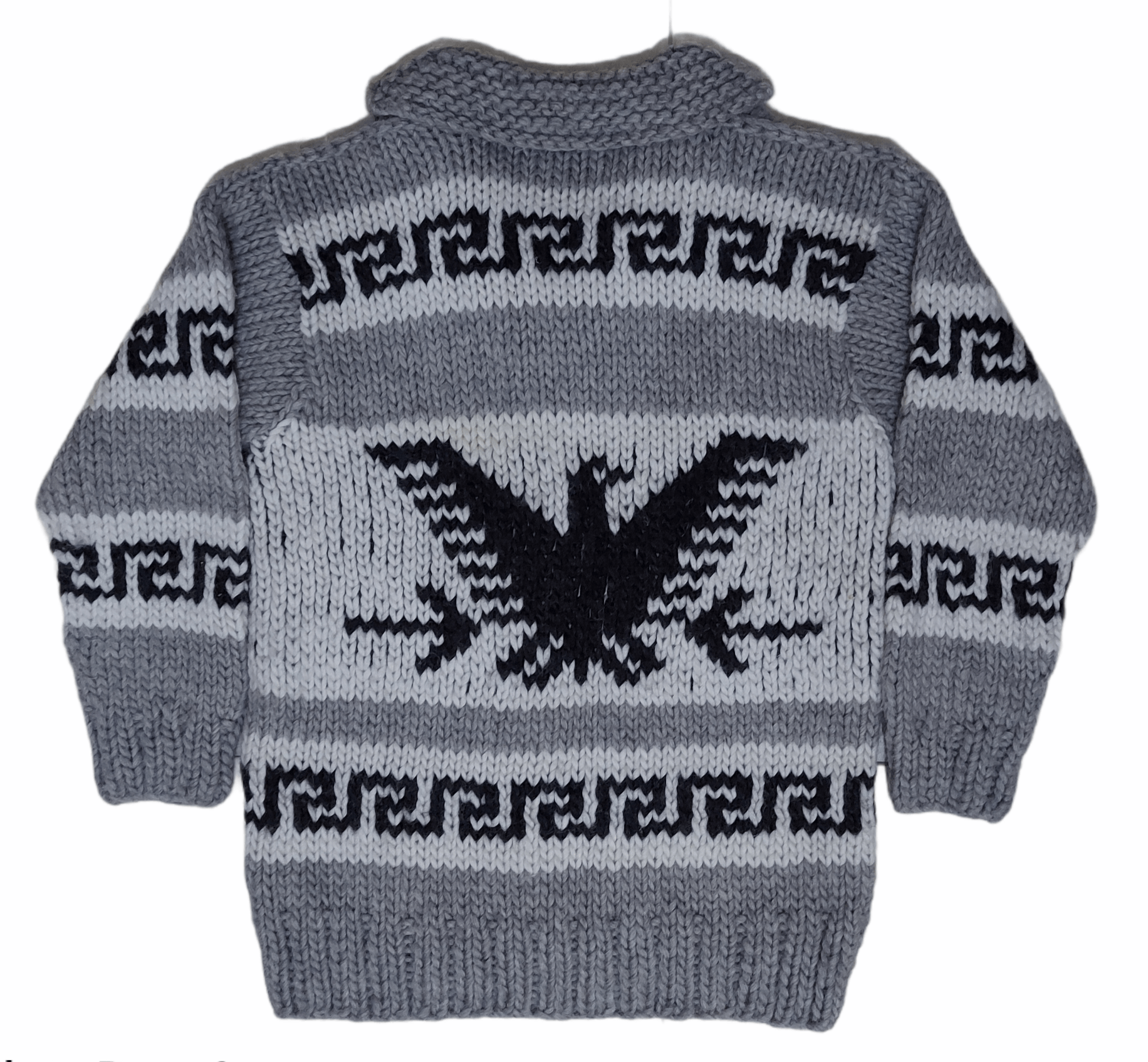 20471120 Vintage Cowichan Bird Cable Wool Knitted Size US L / EU 52-54 / 3 - 1 Thumbnail