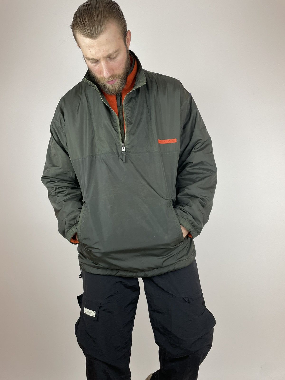Old Navy OLD NAVY vintage double-sized fleece/nylon jacket half zip Size US XL / EU 56 / 4 - 5 Thumbnail