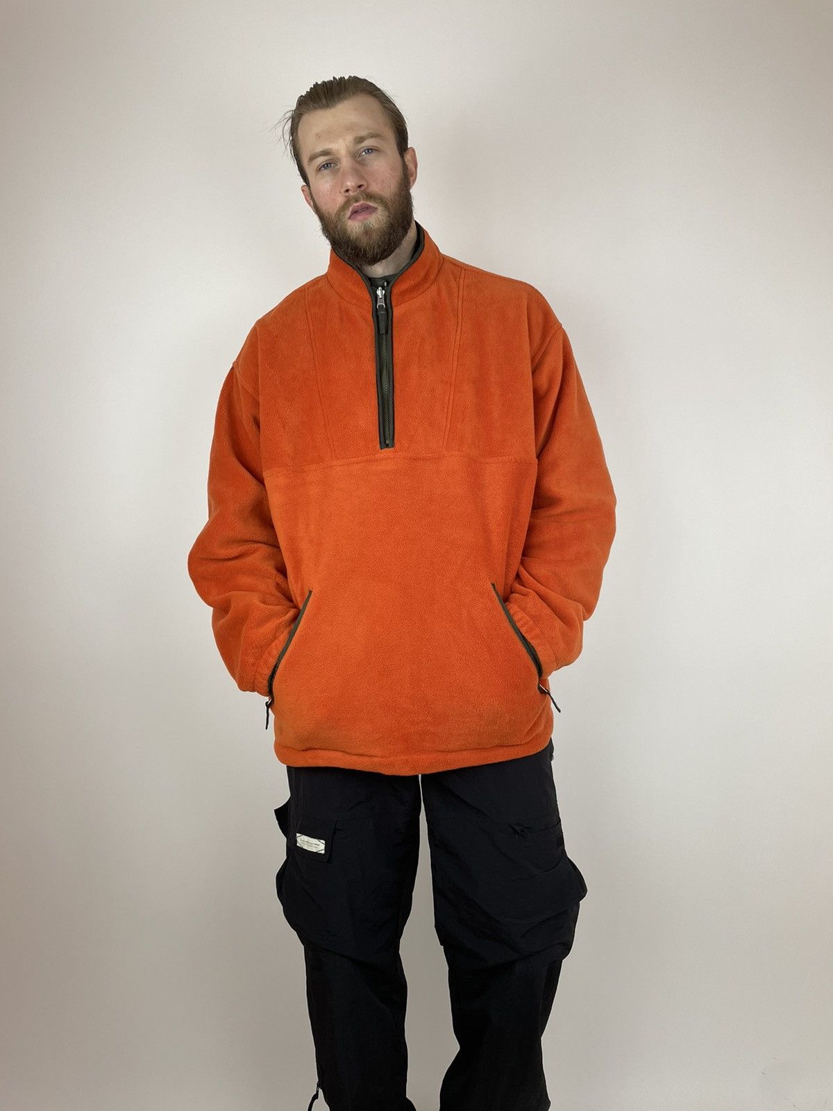 Old Navy OLD NAVY vintage double-sized fleece/nylon jacket half zip Size US XL / EU 56 / 4 - 6 Thumbnail