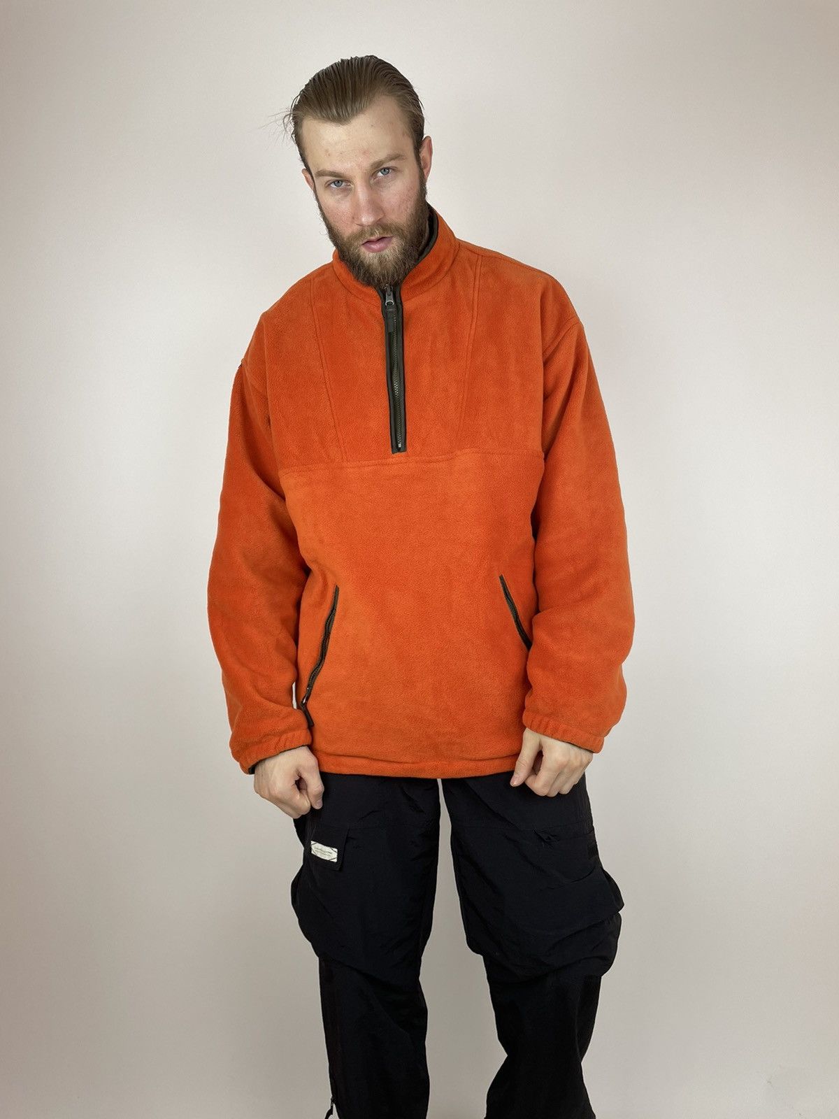 Old Navy OLD NAVY vintage double-sized fleece/nylon jacket half zip Size US XL / EU 56 / 4 - 1 Thumbnail