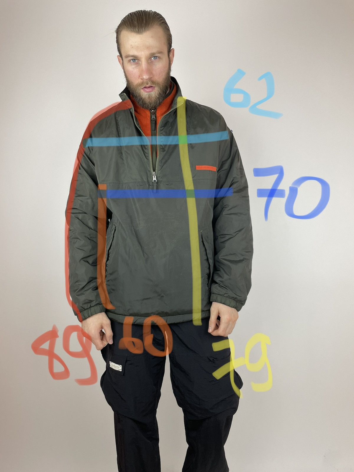Old Navy OLD NAVY vintage double-sized fleece/nylon jacket half zip Size US XL / EU 56 / 4 - 15 Thumbnail