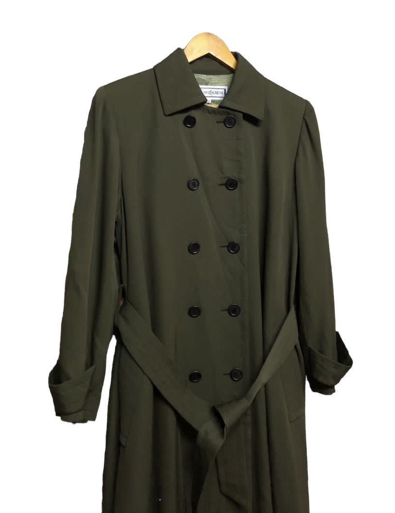 Yves Saint Laurent Vtg🔥Yves Saint Laurent Rayon Trech Coat Double Breasted Size US M / EU 48-50 / 2 - 5 Thumbnail