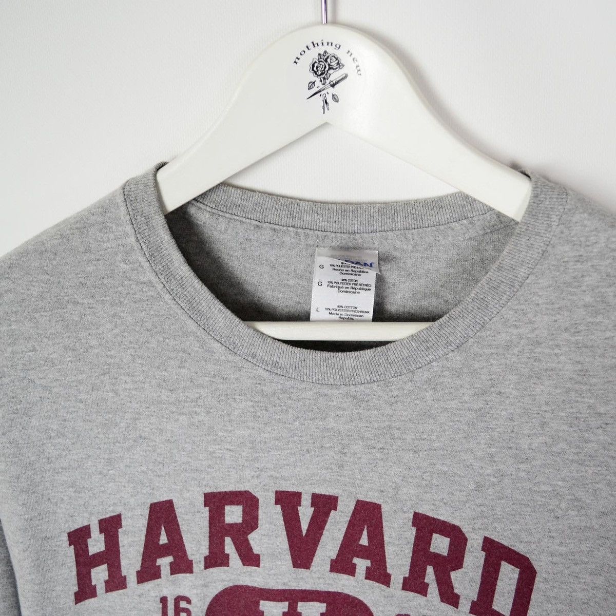 Vintage Vintage 00s Harvard Big Logo tee Gildan tag College Size US L / EU 52-54 / 3 - 3 Thumbnail