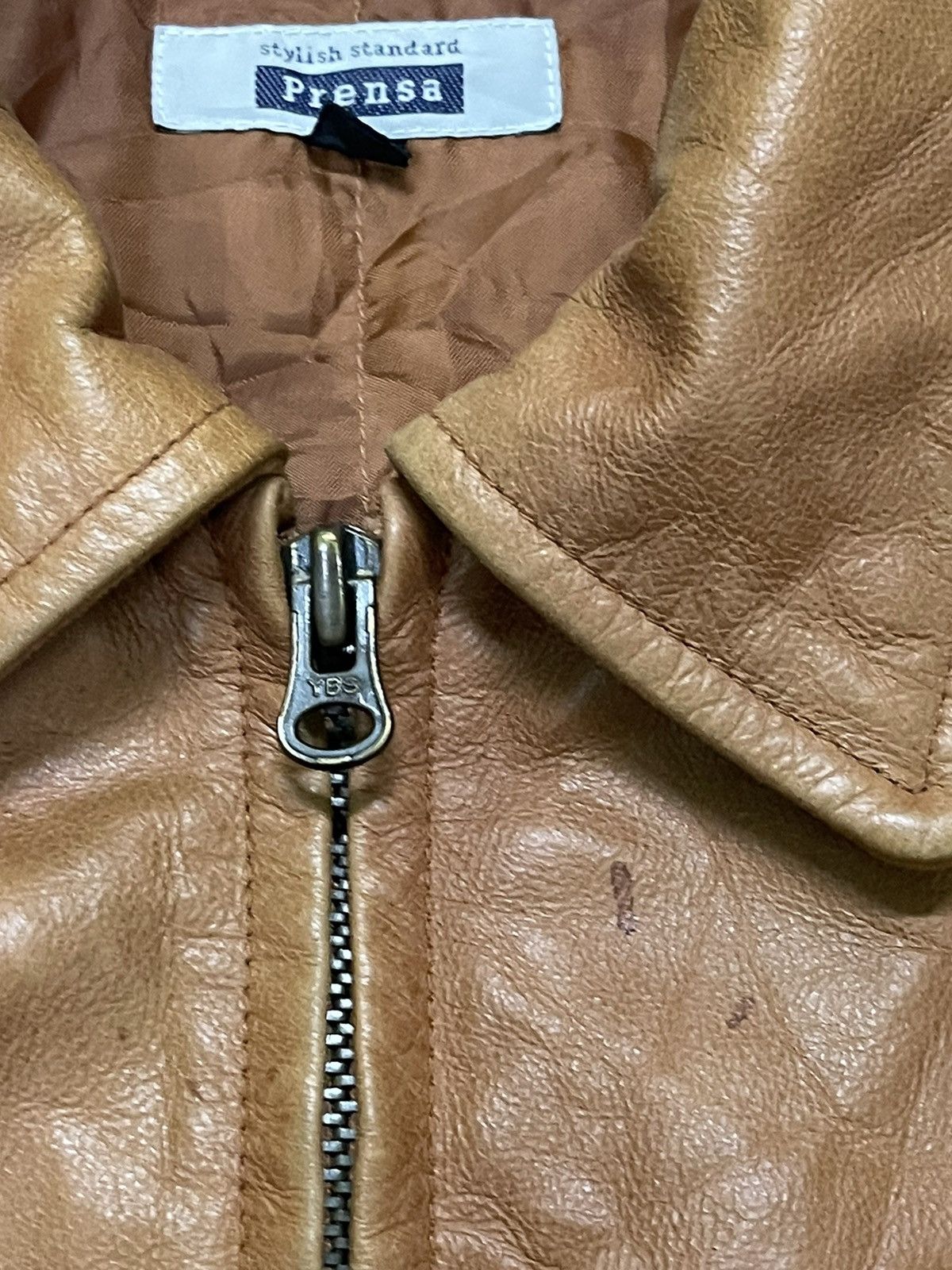 Vintage VINTAGE PRENSA STYLISH STANDARD LEATHER JACKET Size US M / EU 48-50 / 2 - 11 Thumbnail