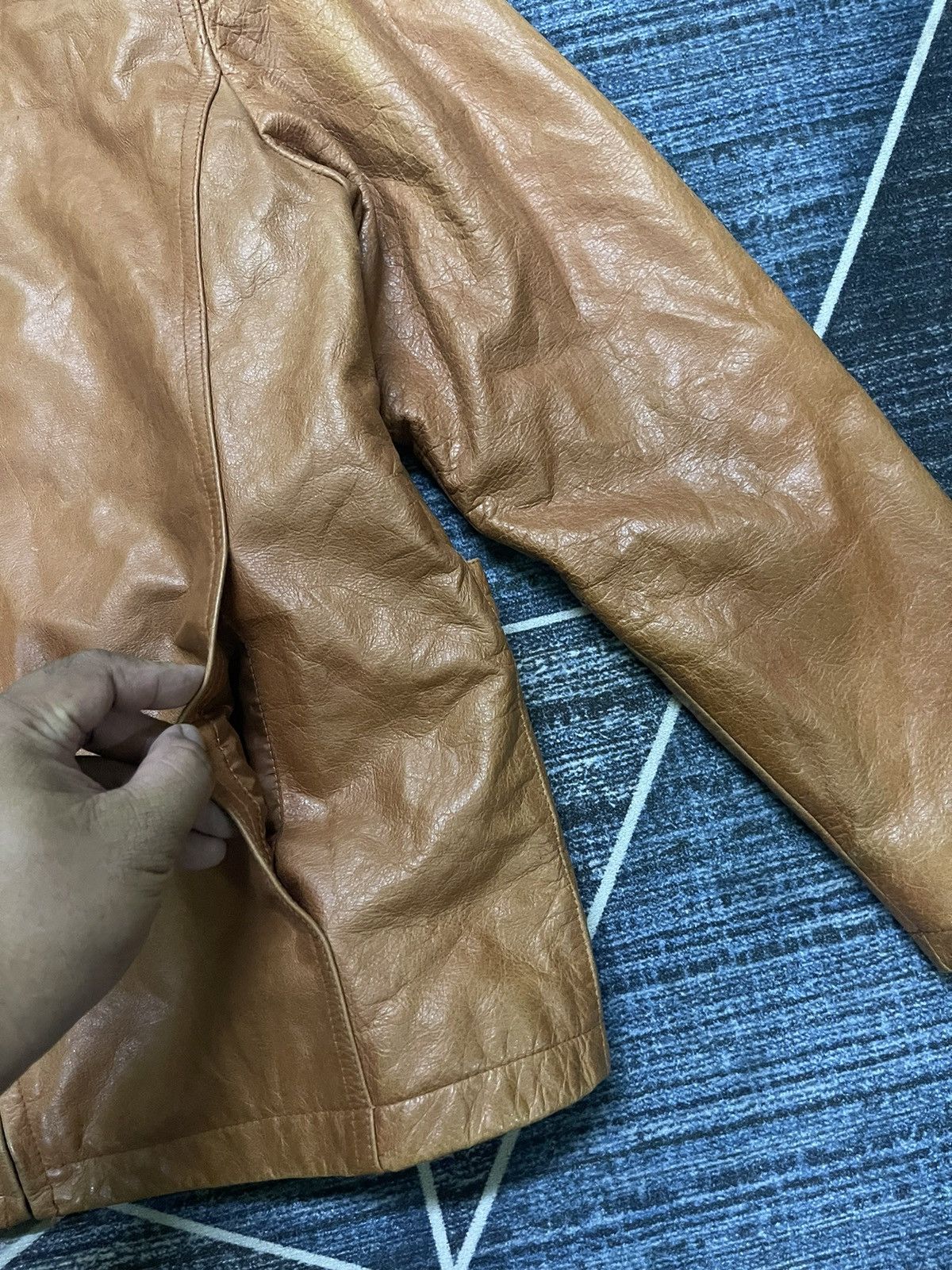 Vintage VINTAGE PRENSA STYLISH STANDARD LEATHER JACKET Size US M / EU 48-50 / 2 - 8 Thumbnail