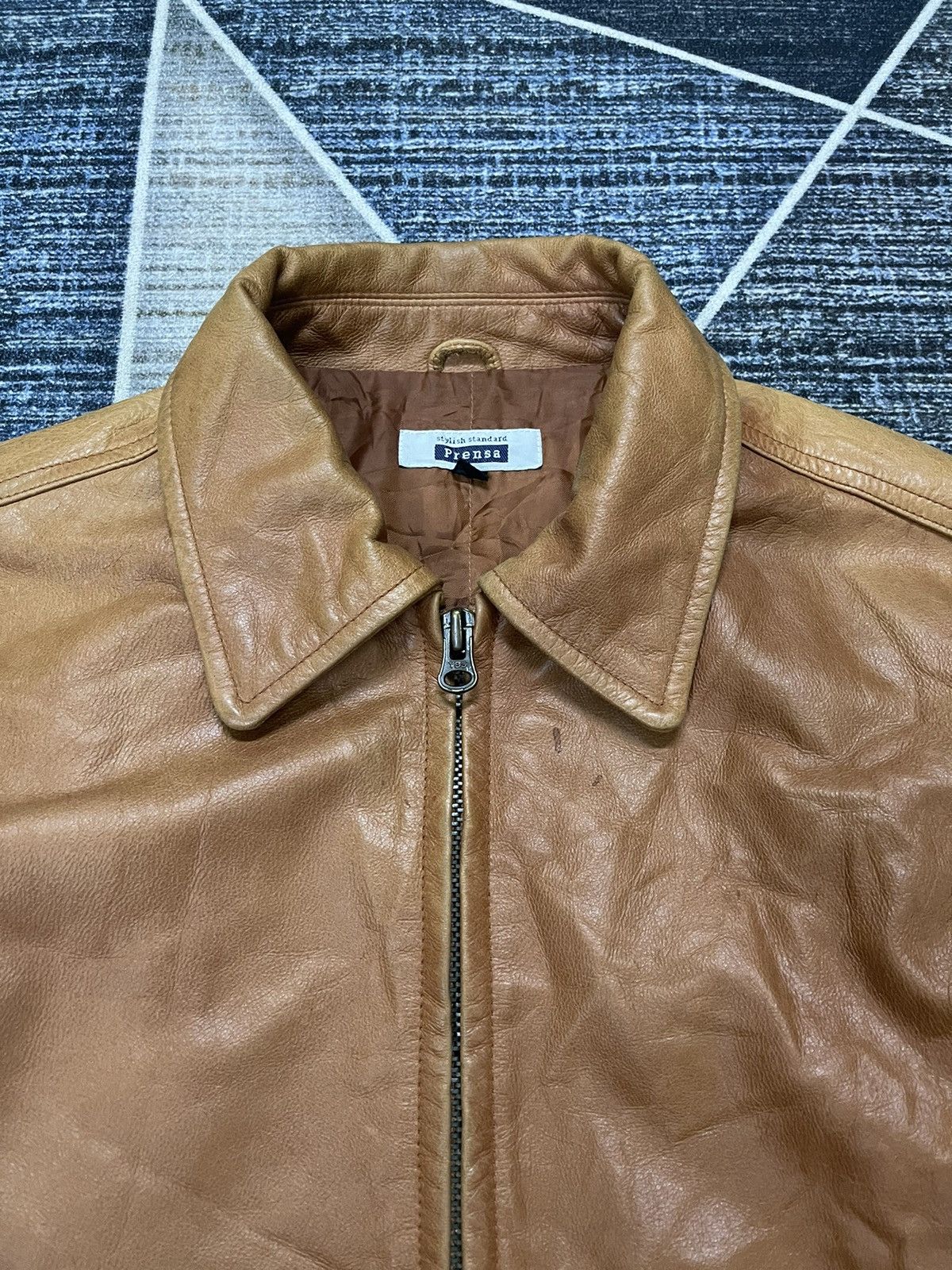 Vintage VINTAGE PRENSA STYLISH STANDARD LEATHER JACKET Size US M / EU 48-50 / 2 - 6 Thumbnail
