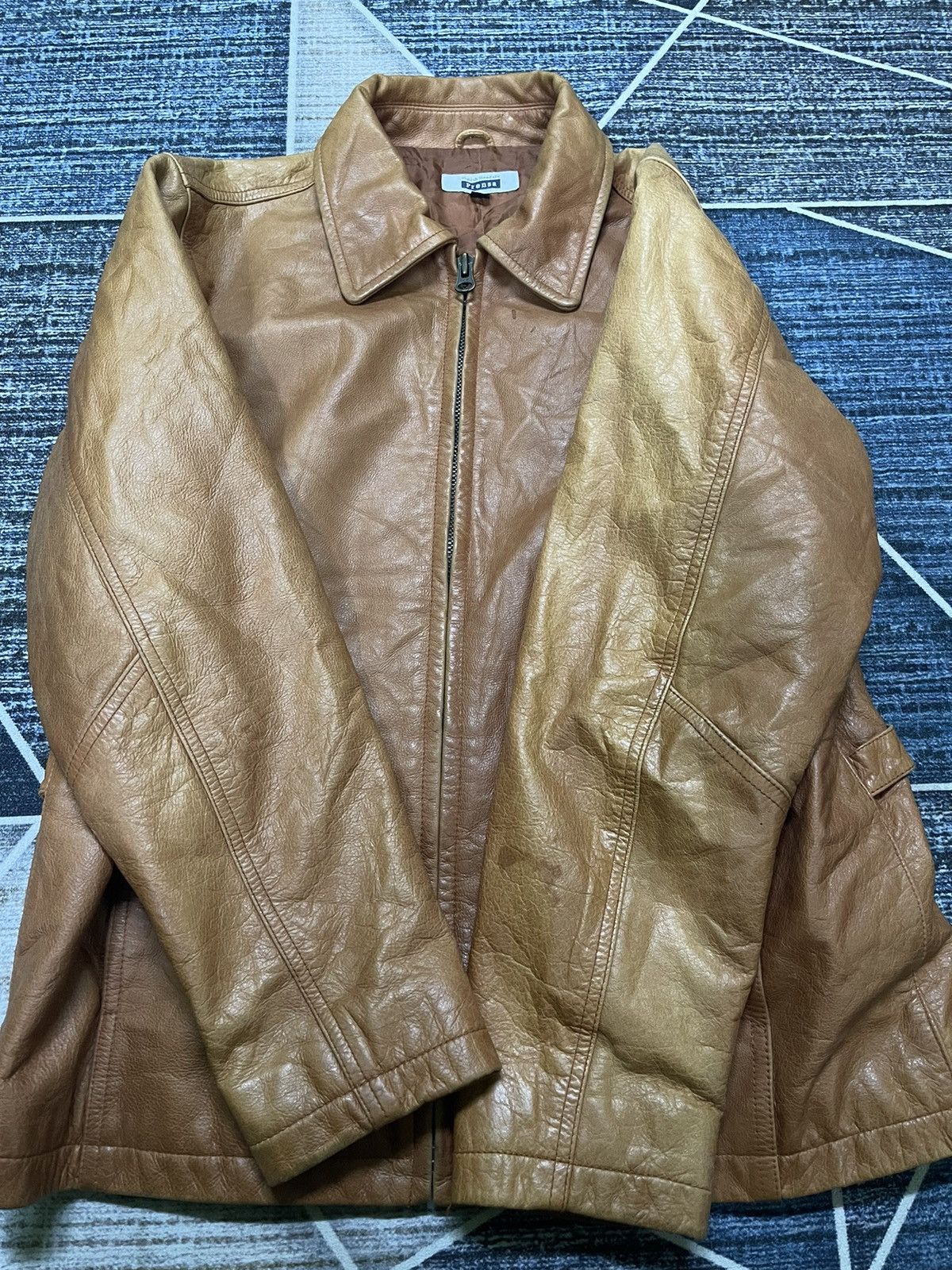 Vintage VINTAGE PRENSA STYLISH STANDARD LEATHER JACKET Size US M / EU 48-50 / 2 - 10 Thumbnail