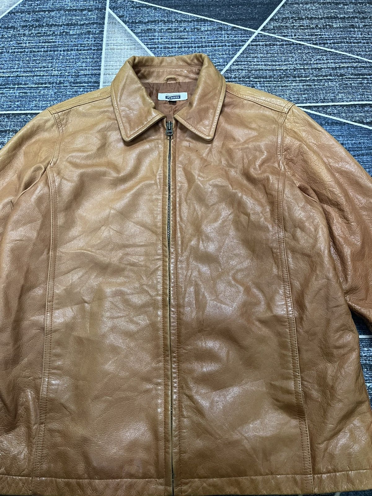 Vintage VINTAGE PRENSA STYLISH STANDARD LEATHER JACKET Size US M / EU 48-50 / 2 - 7 Thumbnail