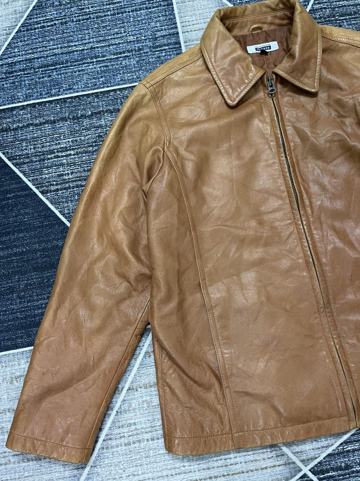Vintage VINTAGE PRENSA STYLISH STANDARD LEATHER JACKET Size US M / EU 48-50 / 2 - 5 Thumbnail