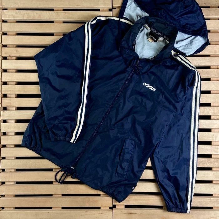 Adidas × Vintage Mens Vintage Hooded Jacket Adidas Size M D5 Size US M / EU 48-50 / 2 - 1 Thumbnail