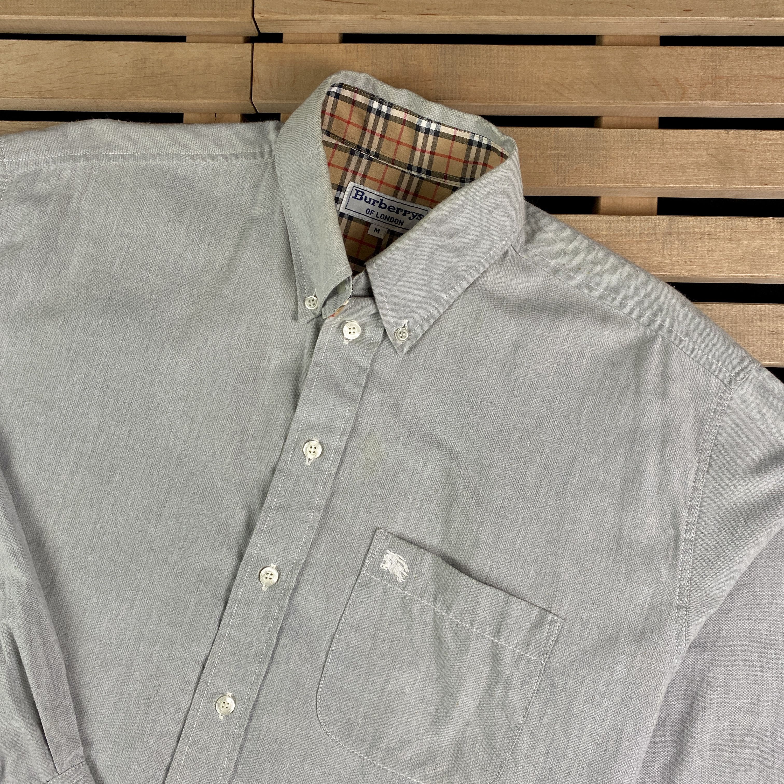 Burberry × Vintage Mens Shirt Long Sleeve Burberrys Vintage Size M Size US M / EU 48-50 / 2 - 2 Thumbnail